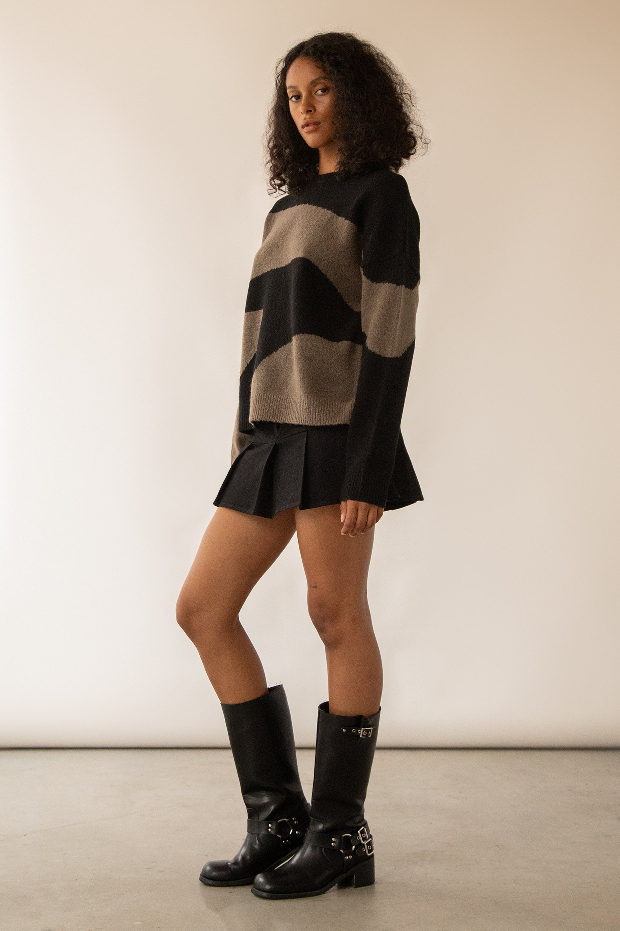 OVERSIZED INTARSIA SWEATER Free Shipping For Sale