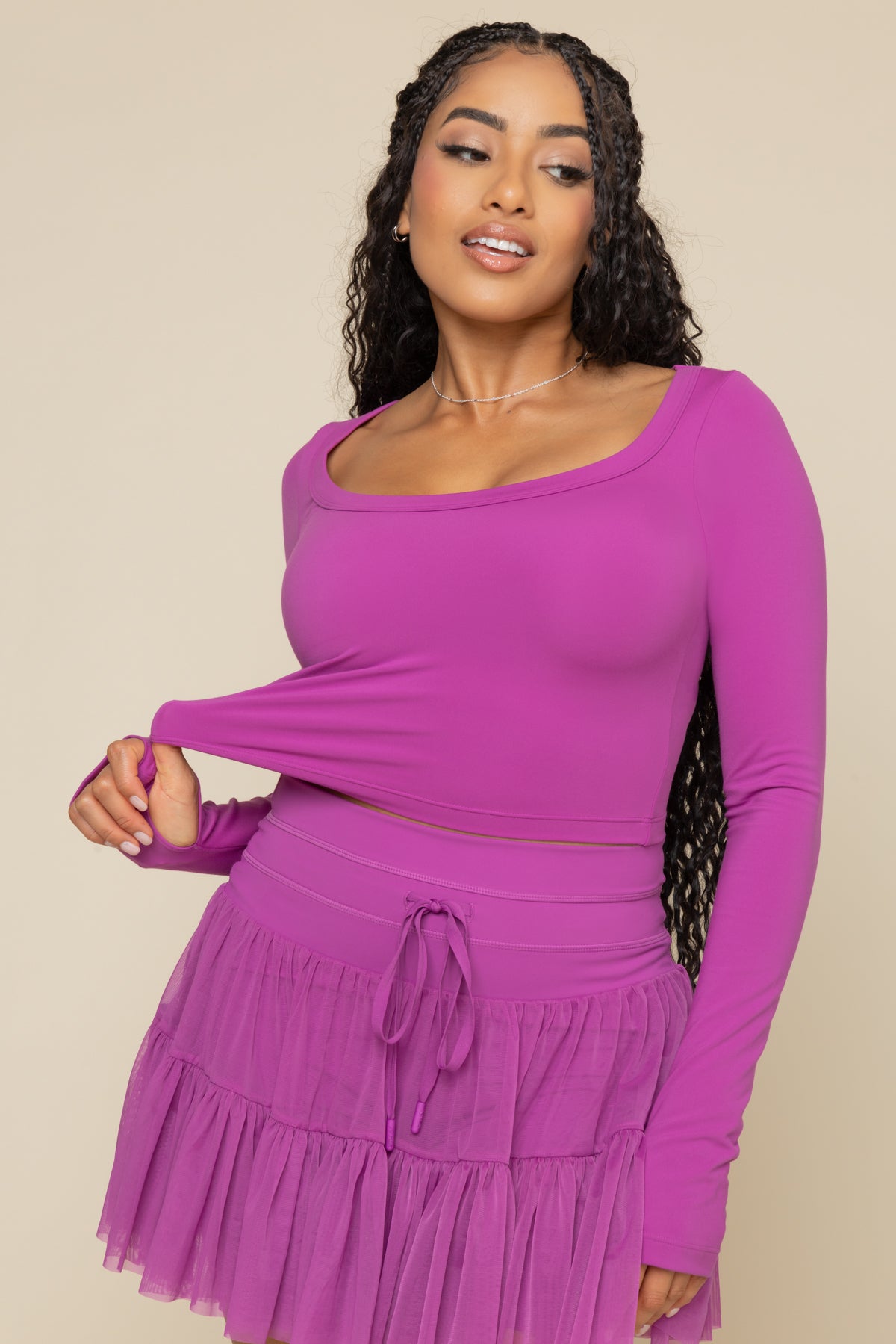 Your Favorite Long Sleeve Reversible Top - Royal Orchid Best Place To Buy Online