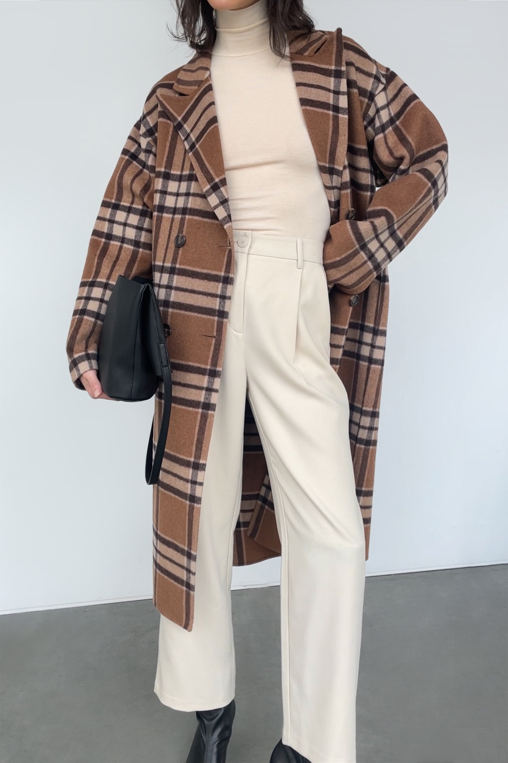 OVERSIZED PLAID WOOL BLEND COAT Cheap Best Store To Get