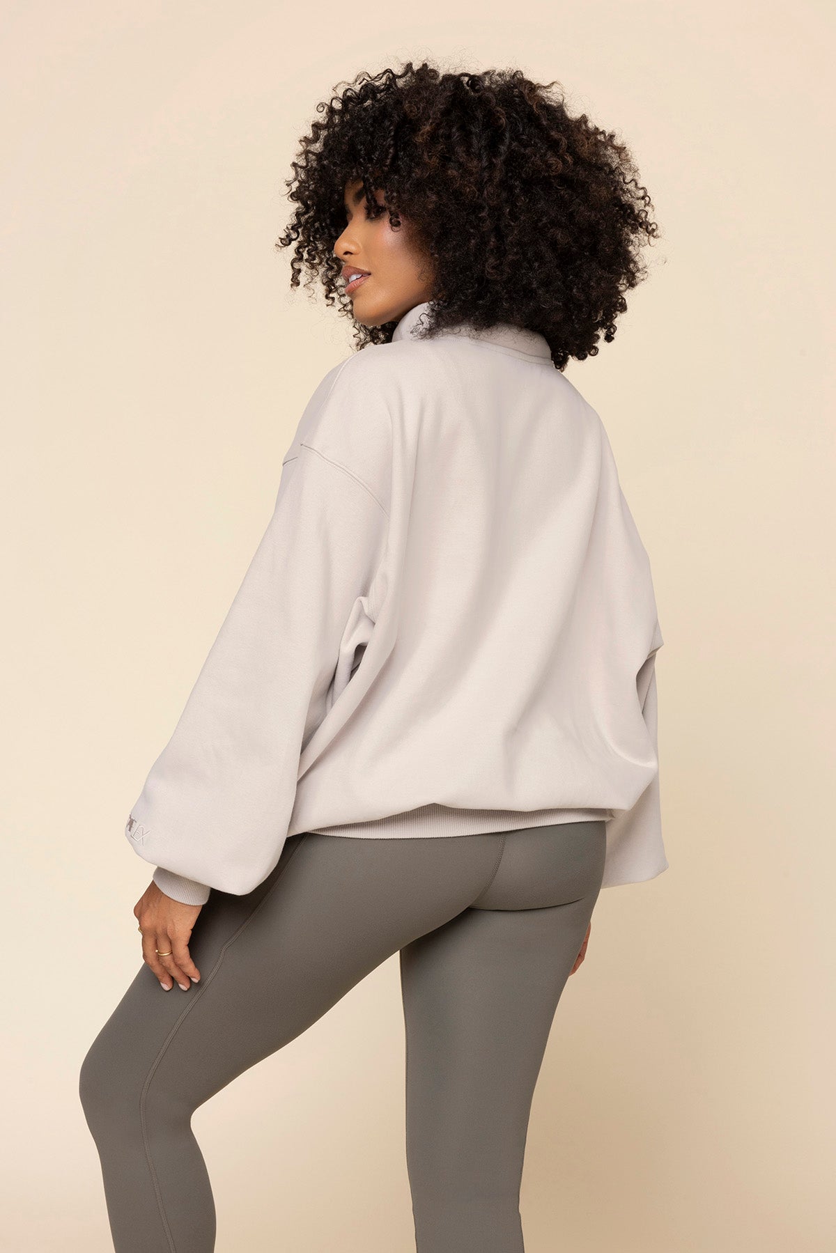 Ooey Gooey Mockneck Sweatshirt with Pockets - Silver Birch Free Shipping Outlet