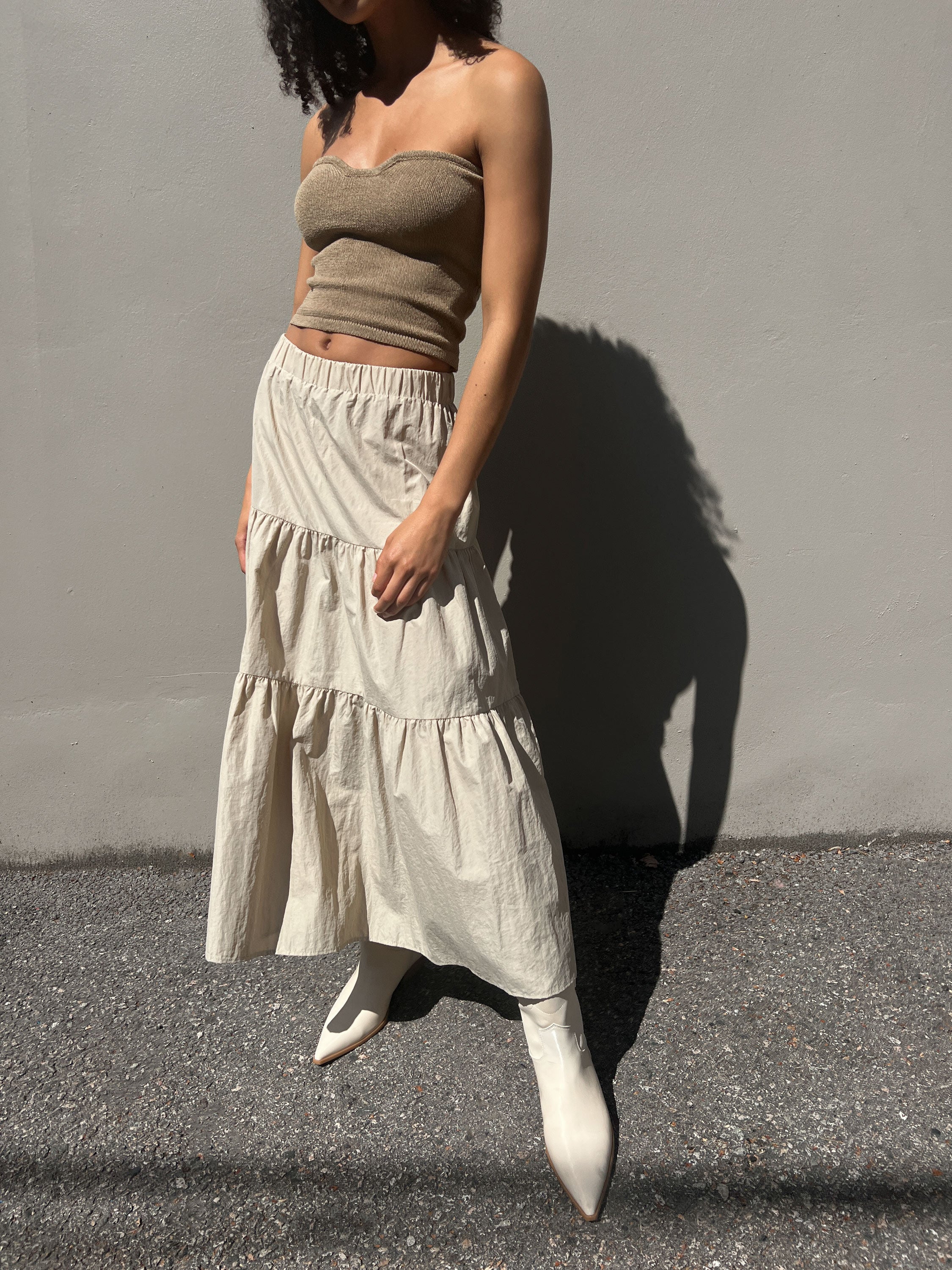 THREE TIER MAXI SKIRT Online Shop From China