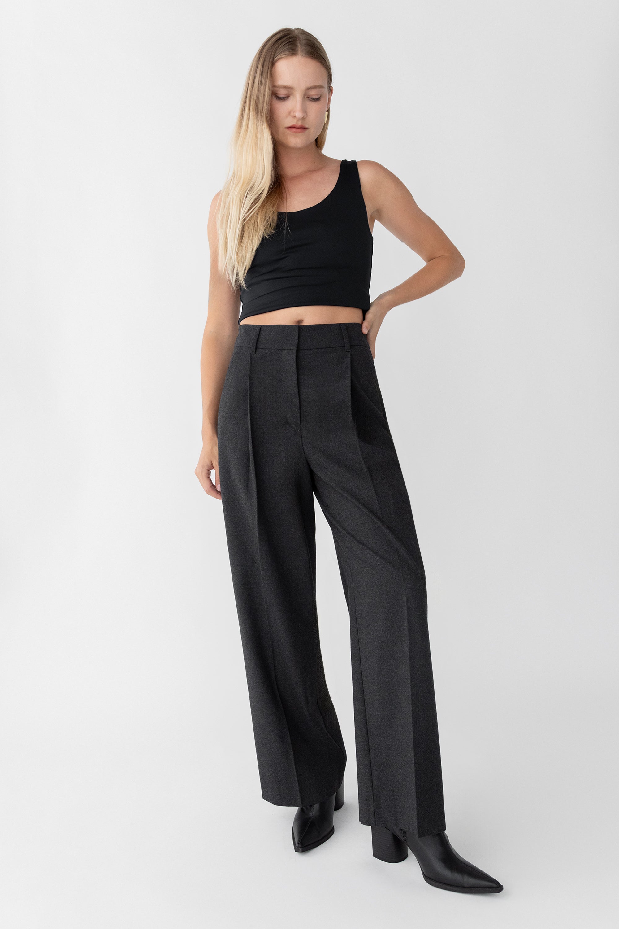 WIDE LEG HIGH-RISE DRESS PANT Reliable Sale Online