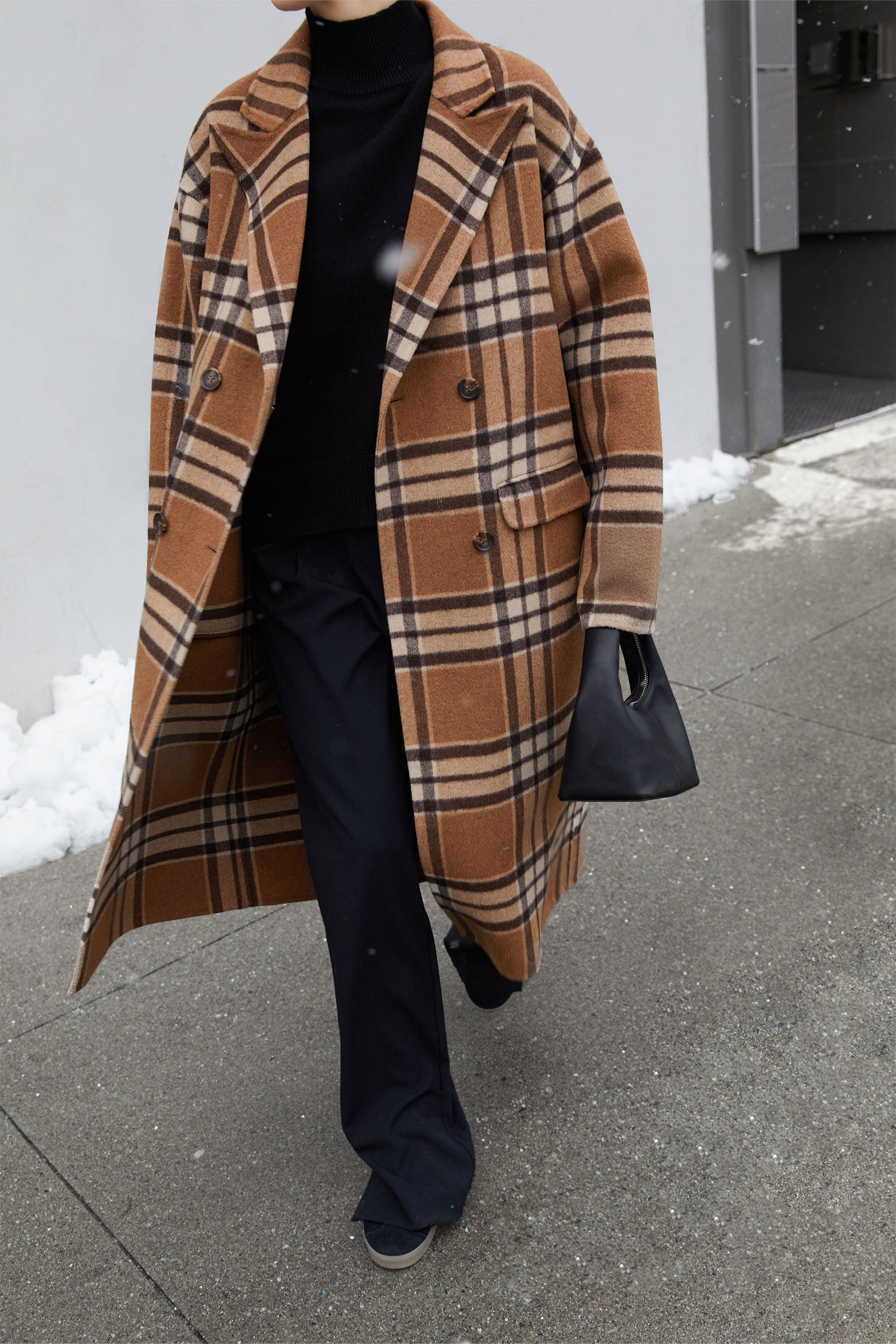 OVERSIZED PLAID WOOL BLEND COAT Cheap Best Store To Get