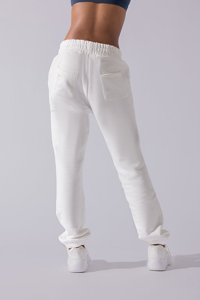 Cloud Rollover Sweatpant - White Low Pice Sale Online