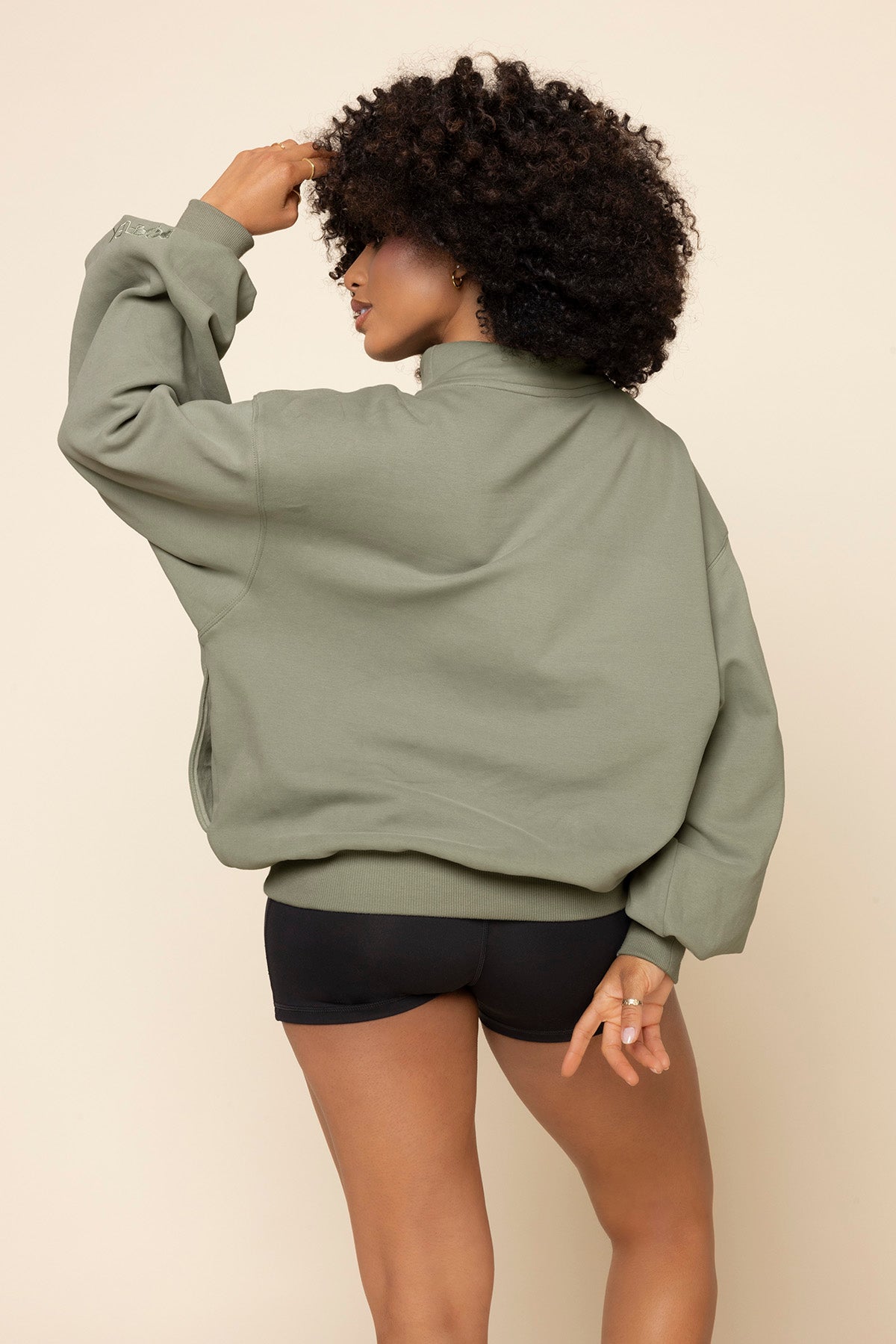 Ooey Gooey Mockneck Sweatshirt with Pockets - Light Sage Buy Cheap Many Kinds Of