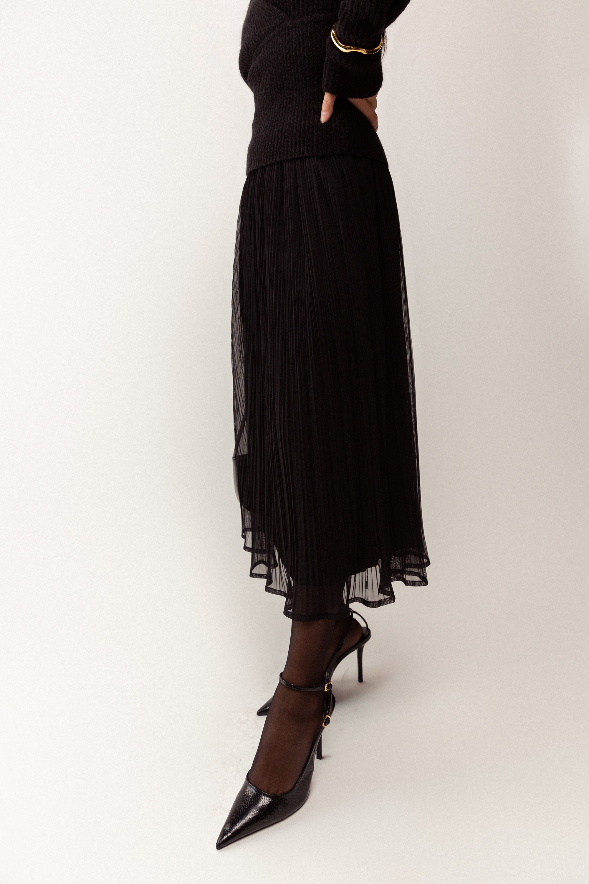 PLEATED LAYER MAXI SKIRT Outlet Footaction