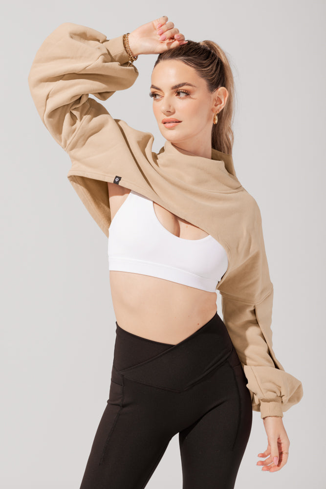 Mockneck Shruggie - Taupe On Hot Sale