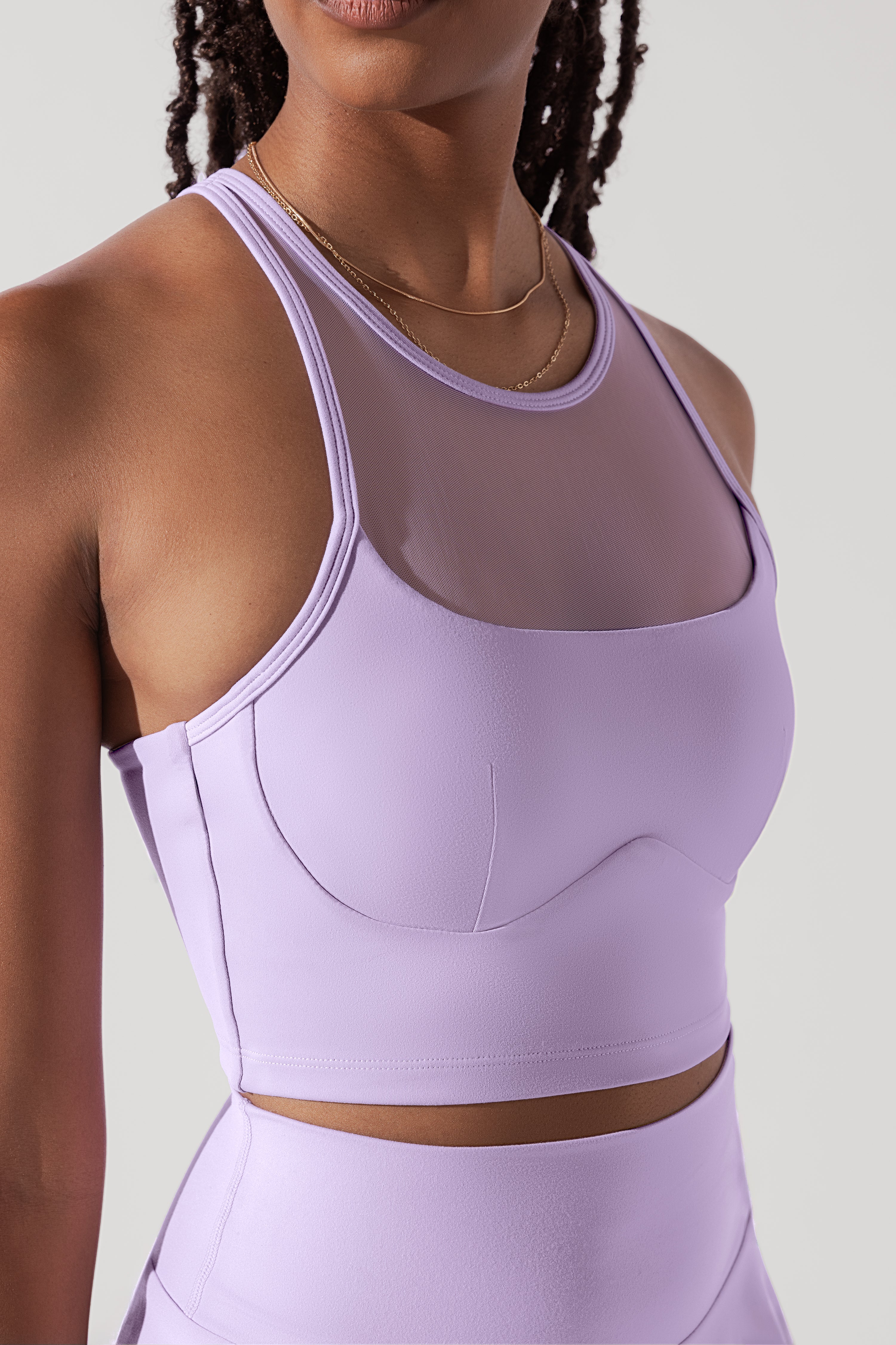 Celeste Mesh Crop Bralette - Digital Lavender Sale Amazon