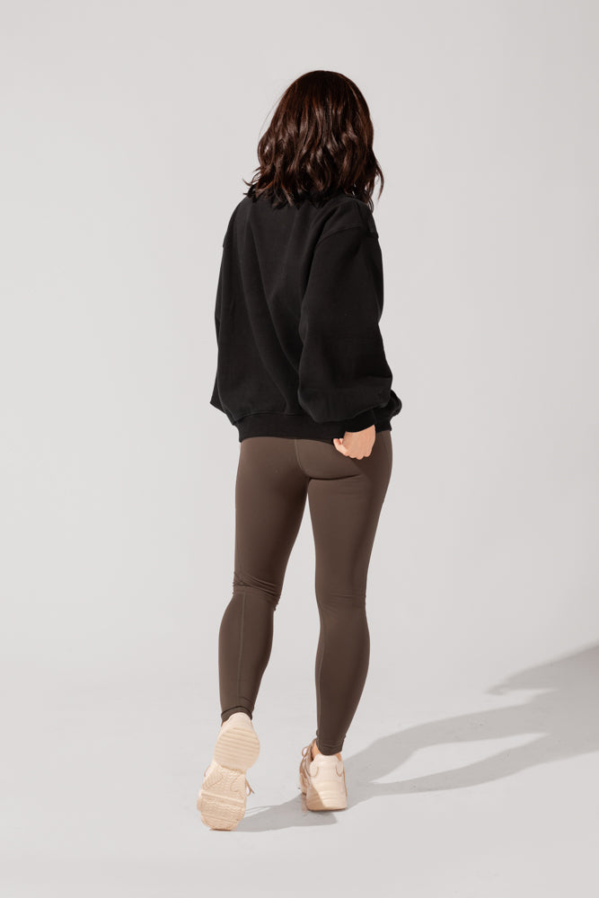 Ooey Gooey Mockneck Sweatshirt with Pockets - Black Pay With Paypal Cheap Pice