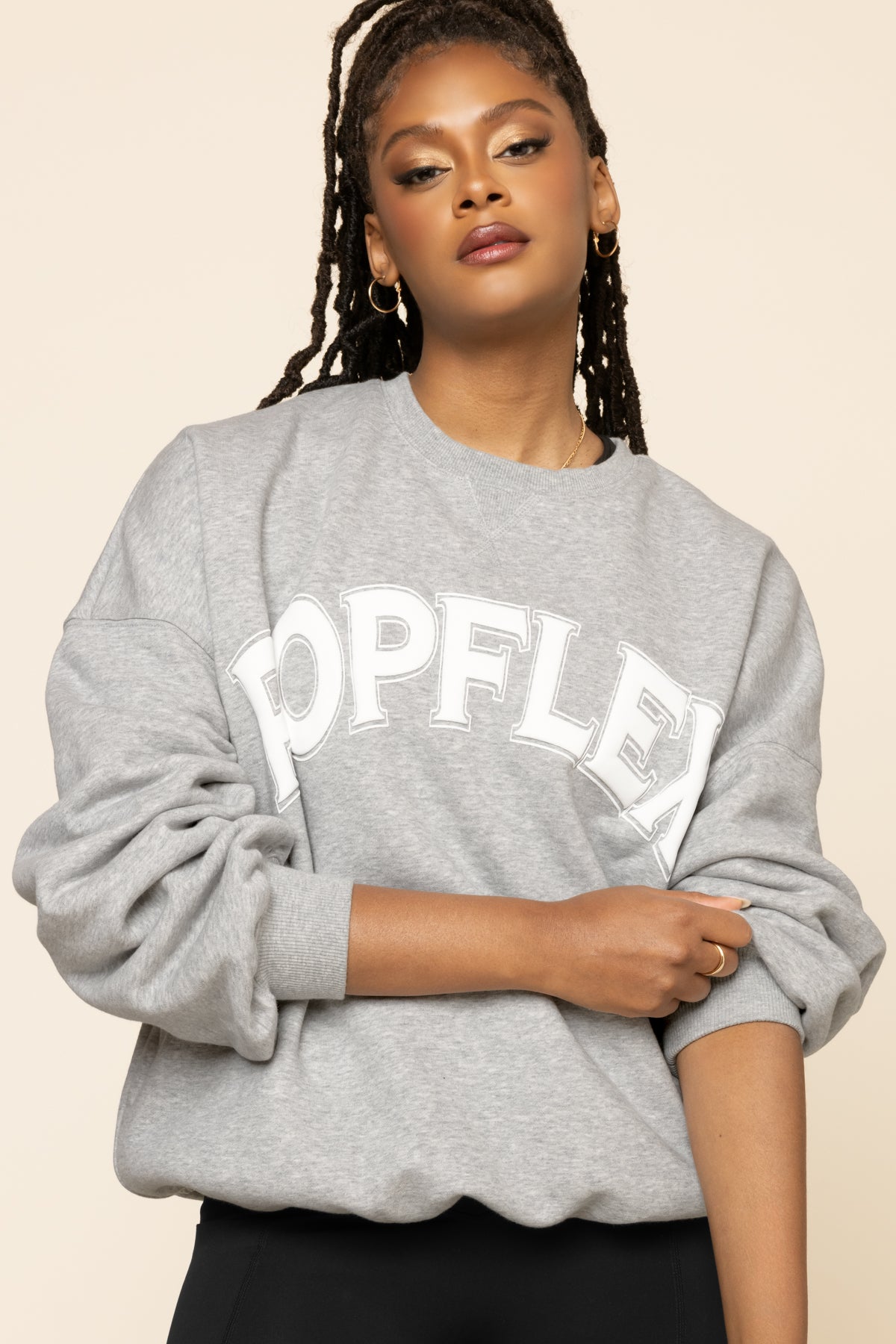 POPFLEX Cloud Crewneck Sweater - Heather Grey Discount