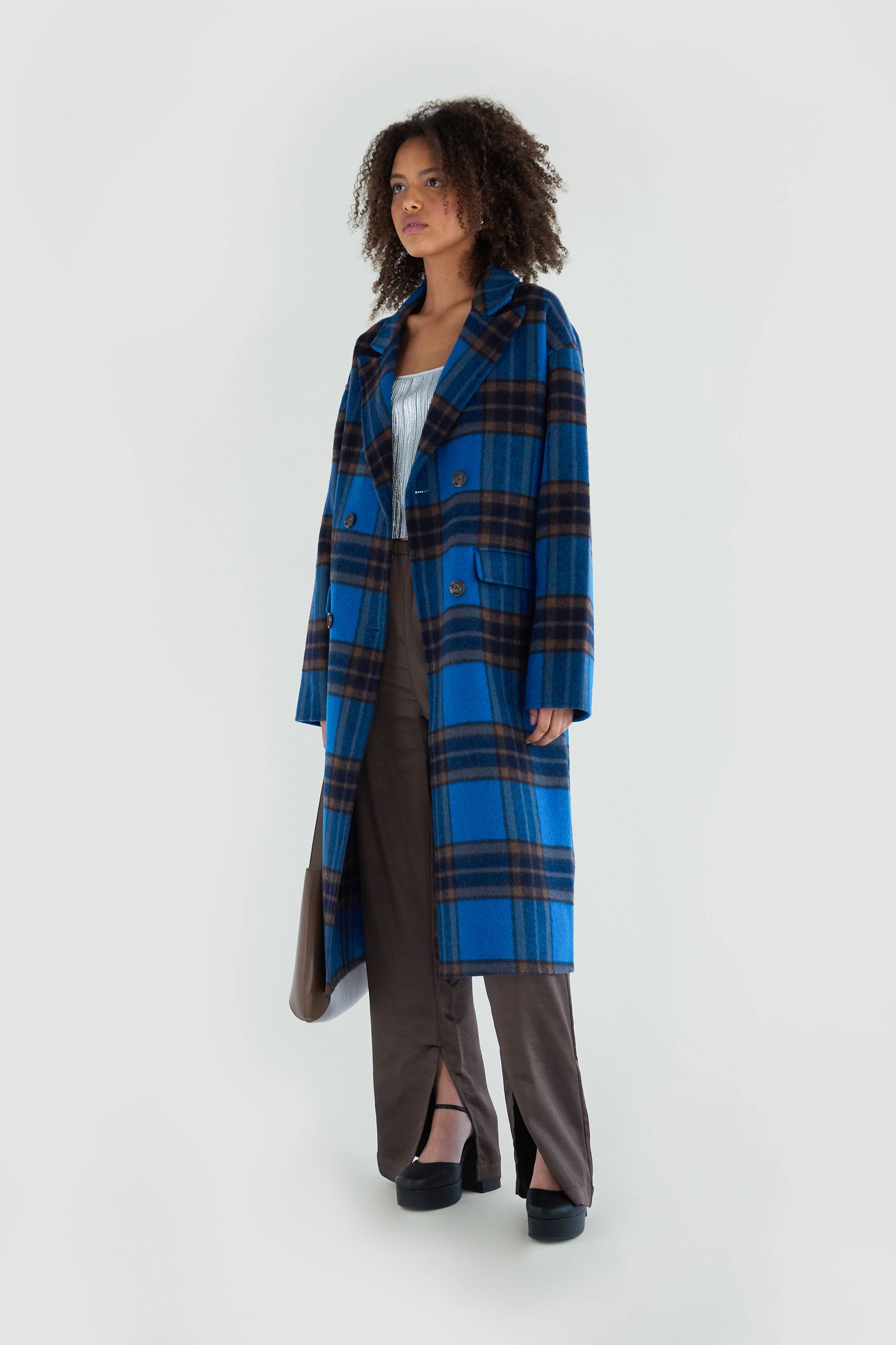 OVERSIZED PLAID WOOL BLEND COAT Cheap Best Store To Get