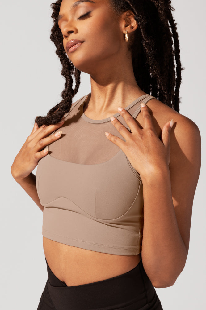 Celeste Mesh Crop Bralette - Leafless Tree Newest Cheap Online