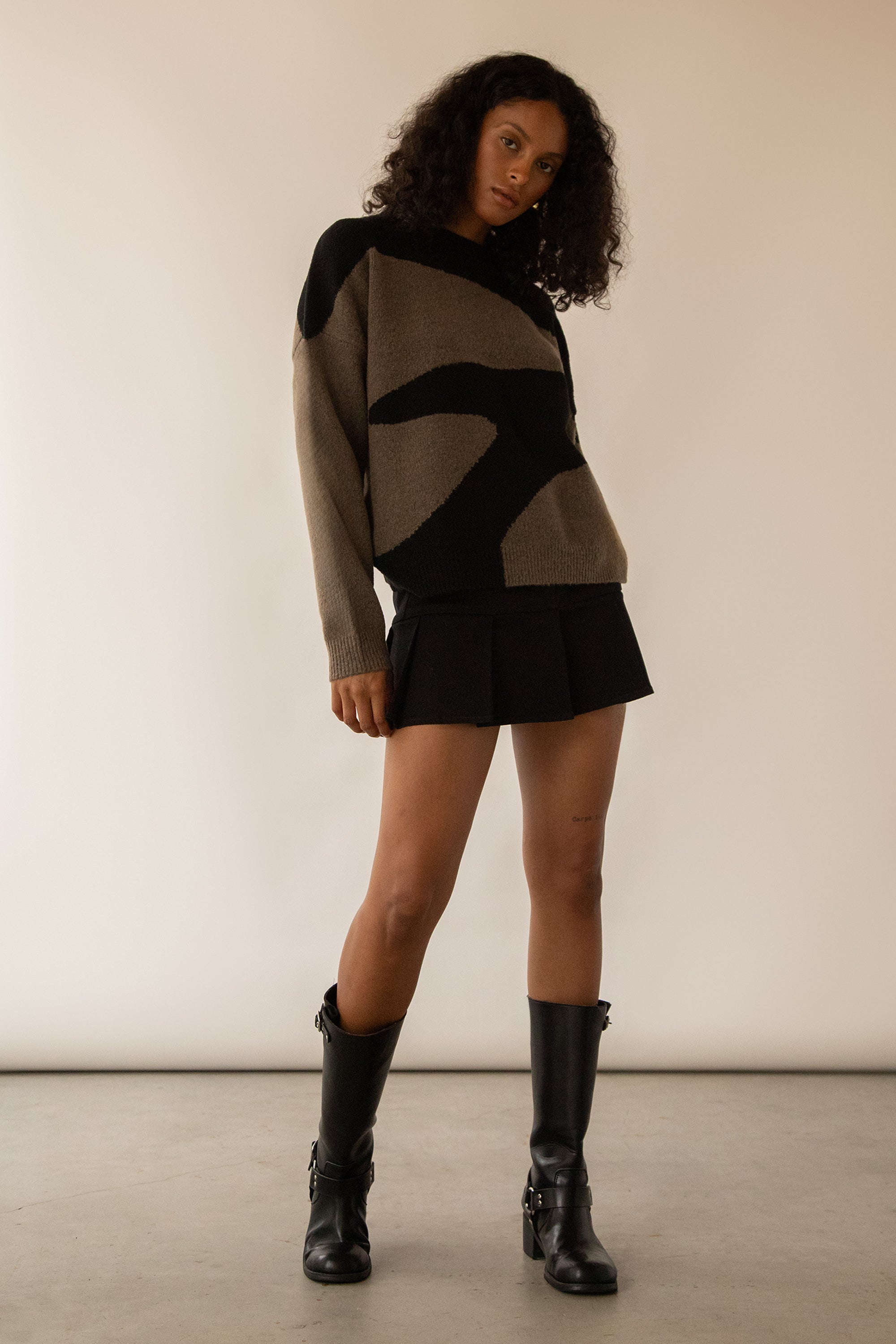 OVERSIZED INTARSIA SWEATER Free Shipping For Sale