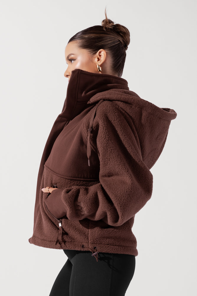 Find Your Inner Fleece Jacket - Chocolate Cheap Fashion Style