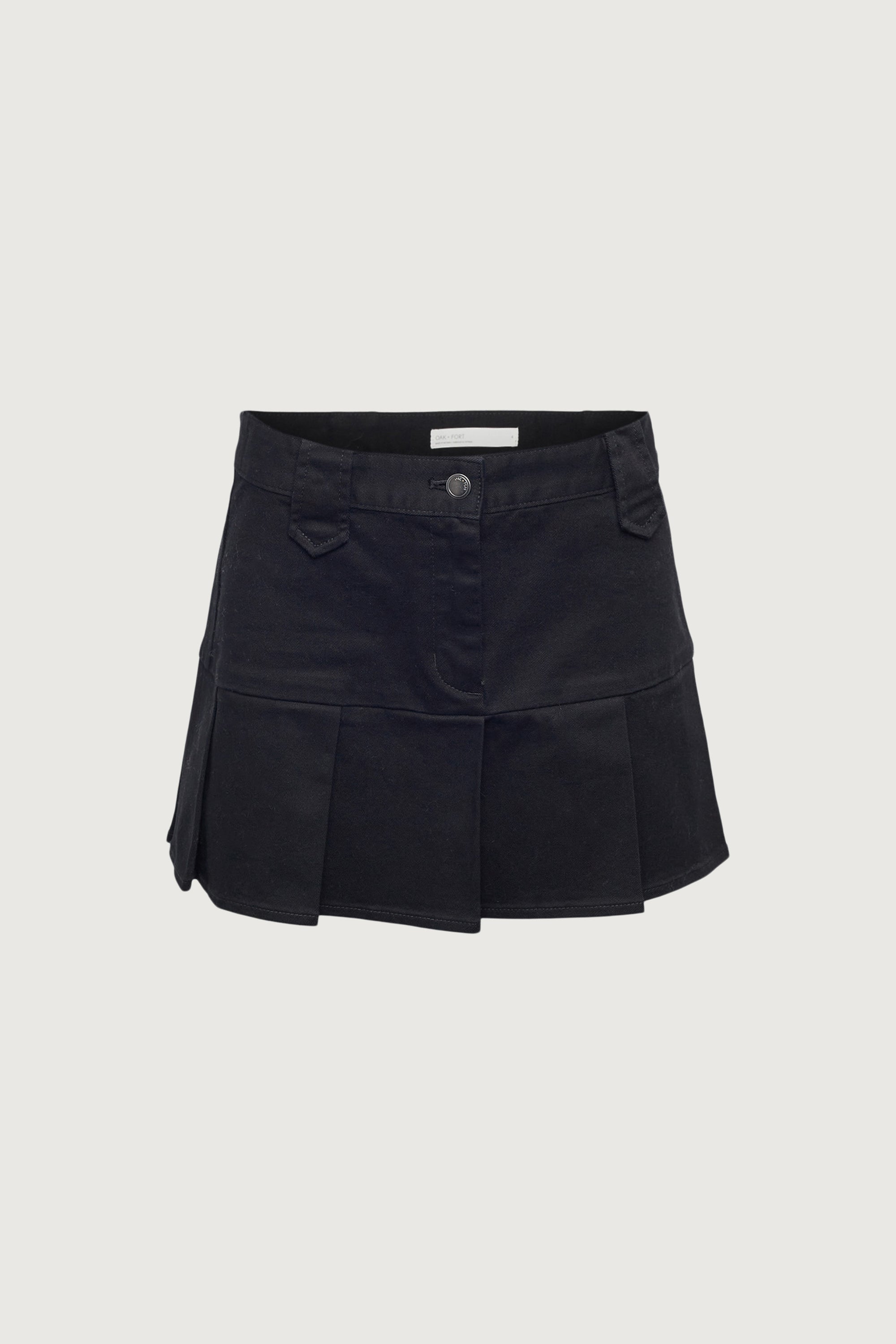 COTTON TWILL PLEATED MINI SKIRT Deals Cheap Online