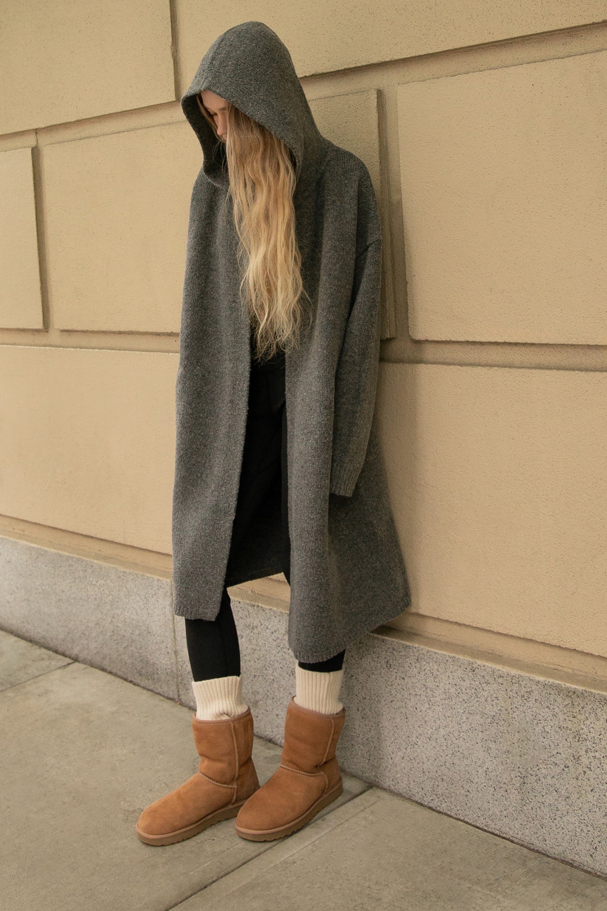 LONG CARDIGAN WITH HOODIE Outlet Big Discount