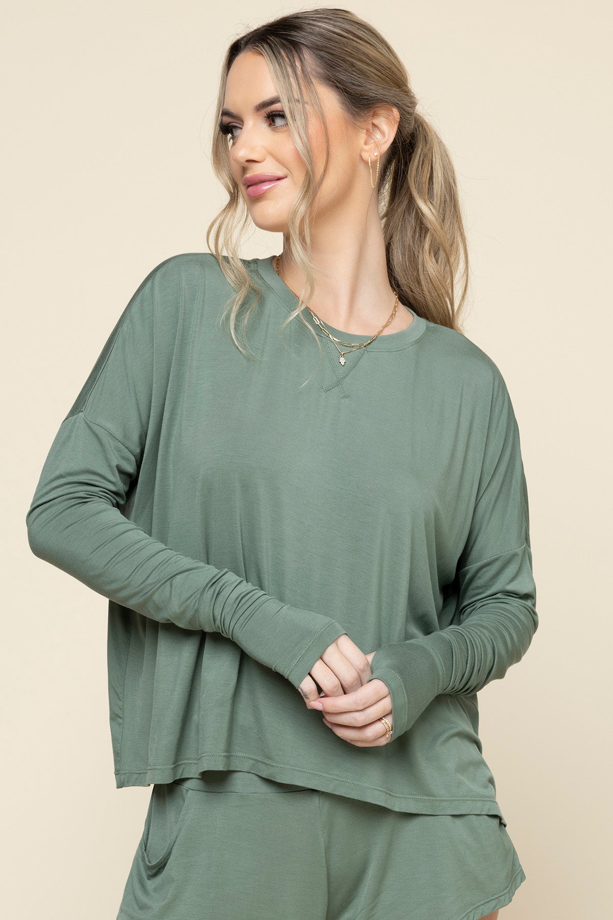 The Perfect Long Sleeve Top - Leaf Green Best Wholesale Online