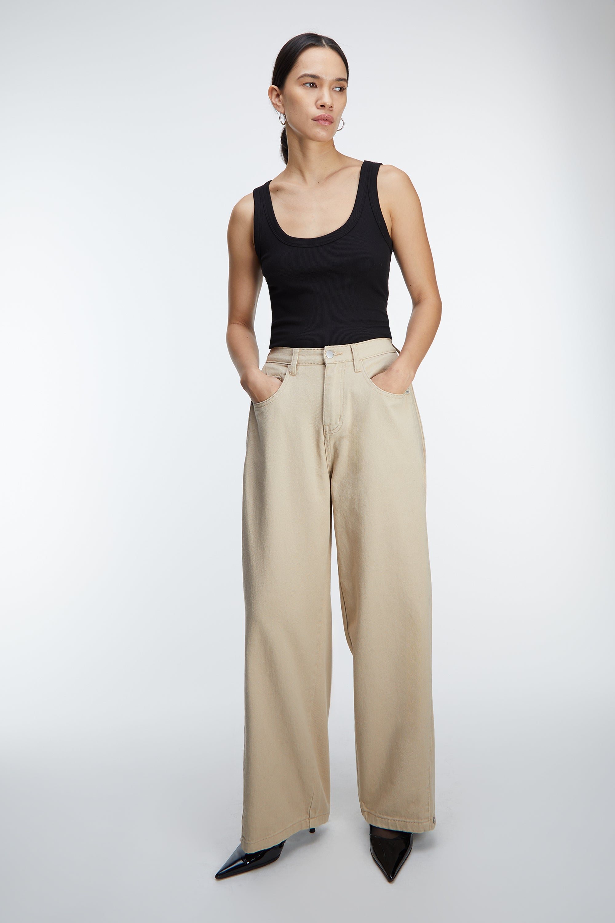 BOTTOM SNAP COTTON TWILL PANTS 2025 Unisex