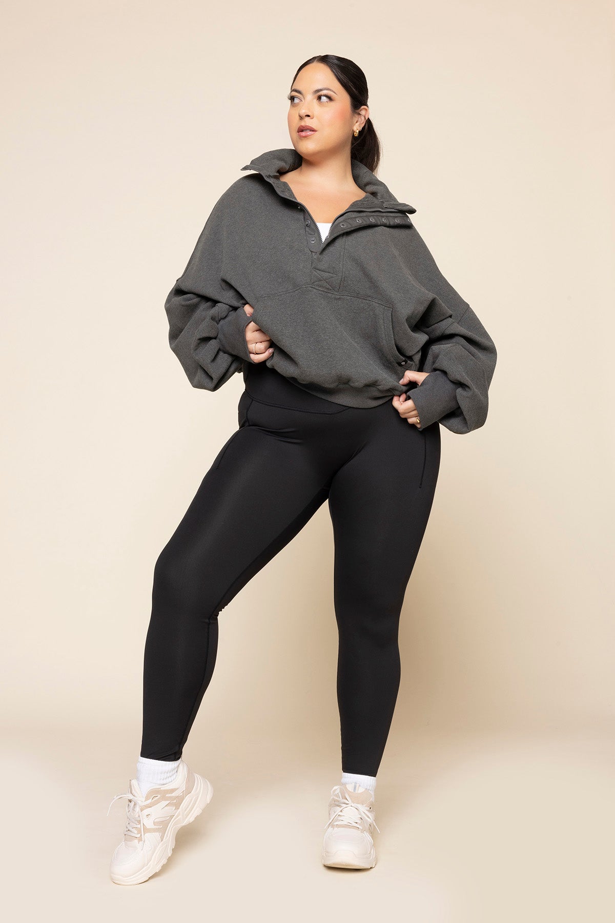 Ooey Gooey Half Zip Sweater - Charcoal Heather Outlet Locations Cheap Pice