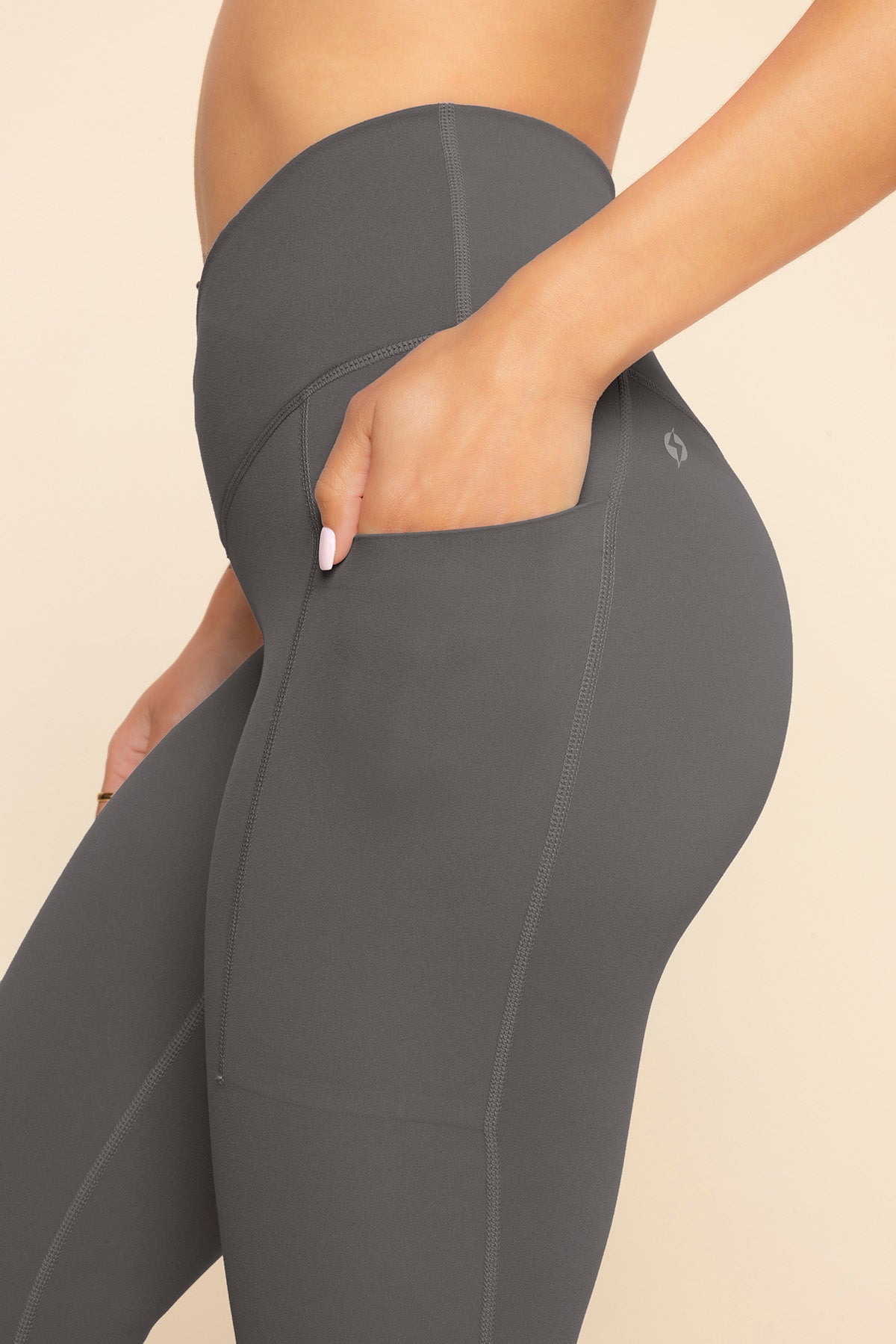 Crisscross Hourglass Leggings with Pockets - Slate Collections Cheap Online