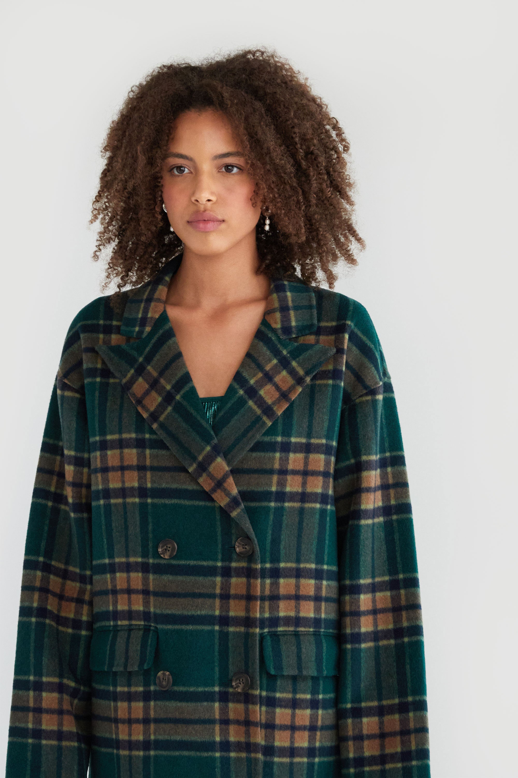 OVERSIZED PLAID WOOL BLEND COAT Cheap Best Store To Get