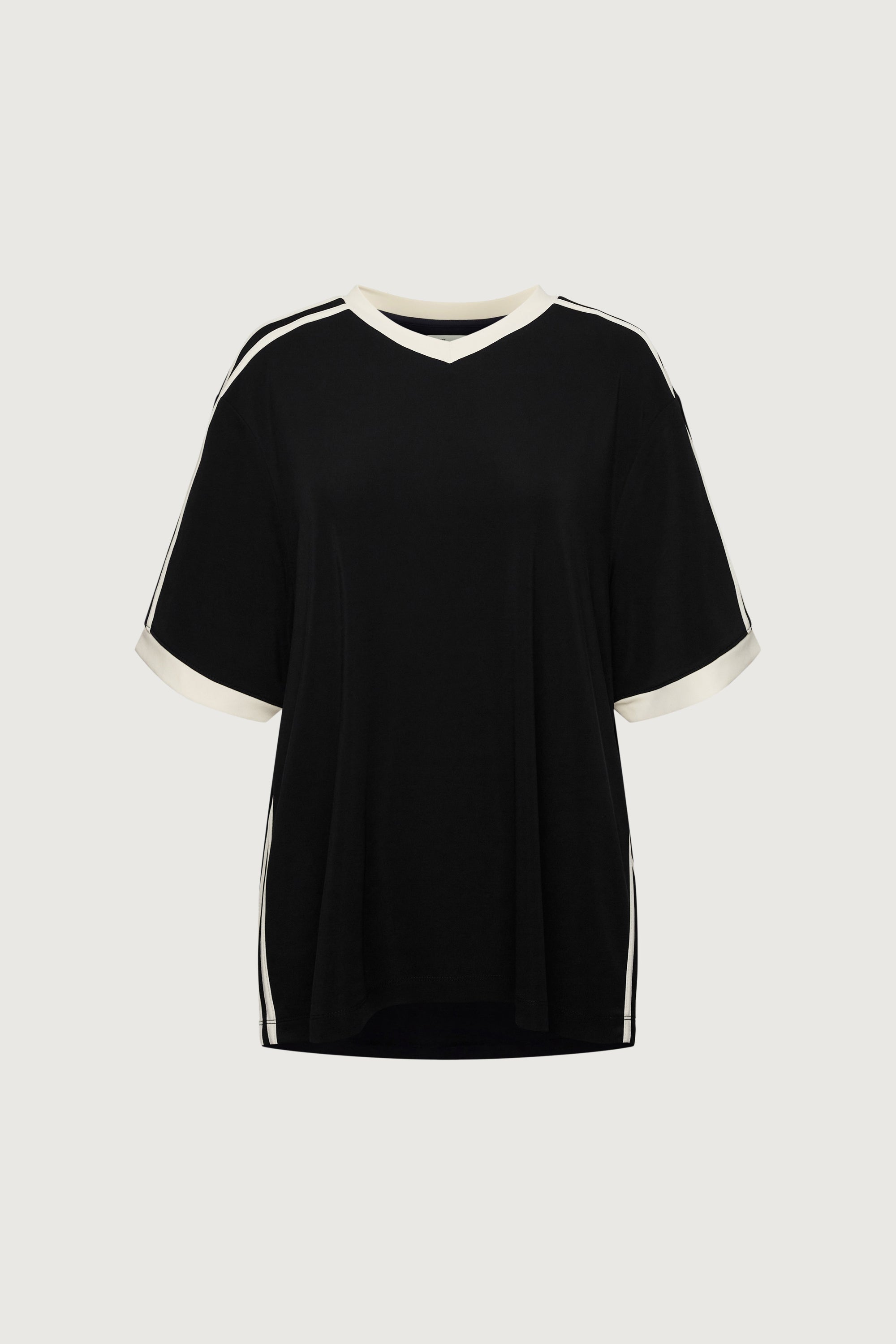 OVERSIZED CONTRAST TRIM V-NECK T-SHIRT Cheap Sale Best Pices