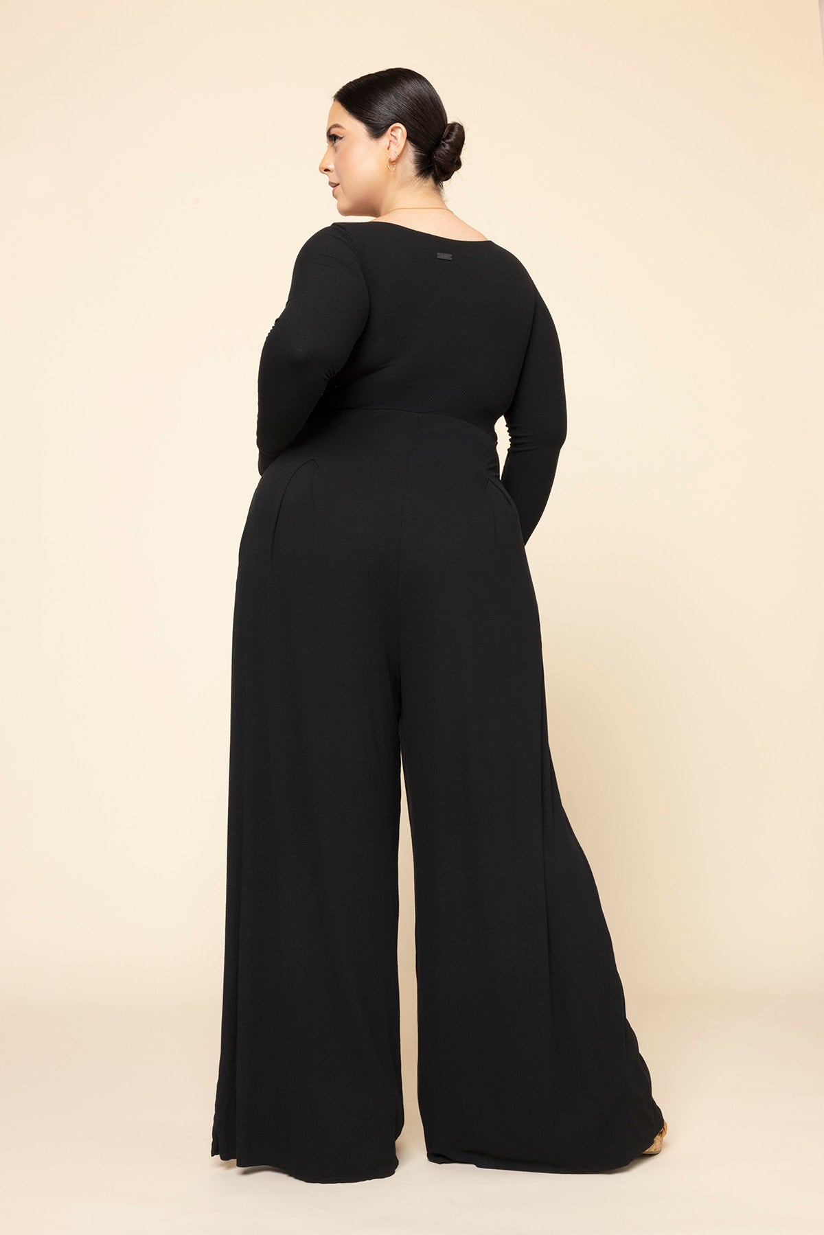 Go With The Flow Long Sleeve Jumpsuit - Black Deals Online