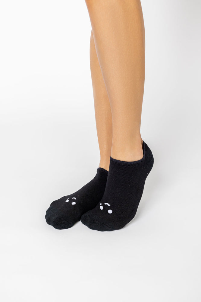 Happy Cry Face Low Rise Socks - Black Cheap Sale Sast