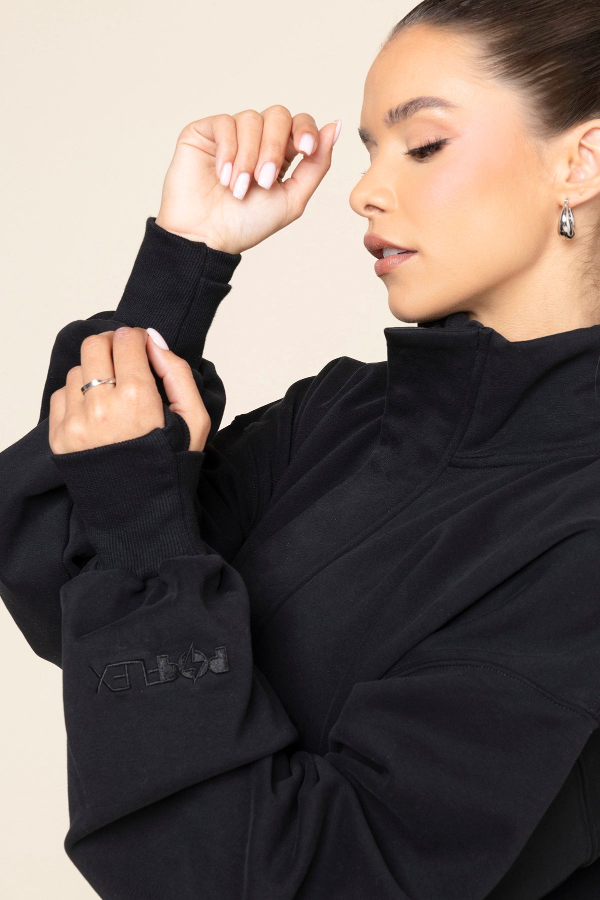 Ooey Gooey Crop Half Zip - Black Free Shipping Real