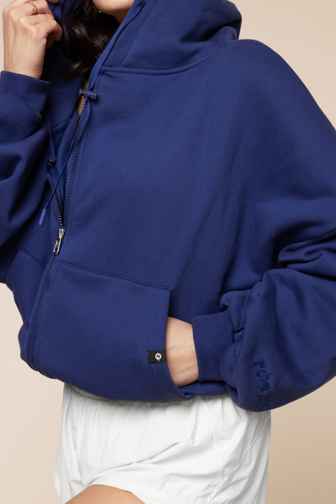 Zip Cloud Hoodie - Sapphire Online For Sale