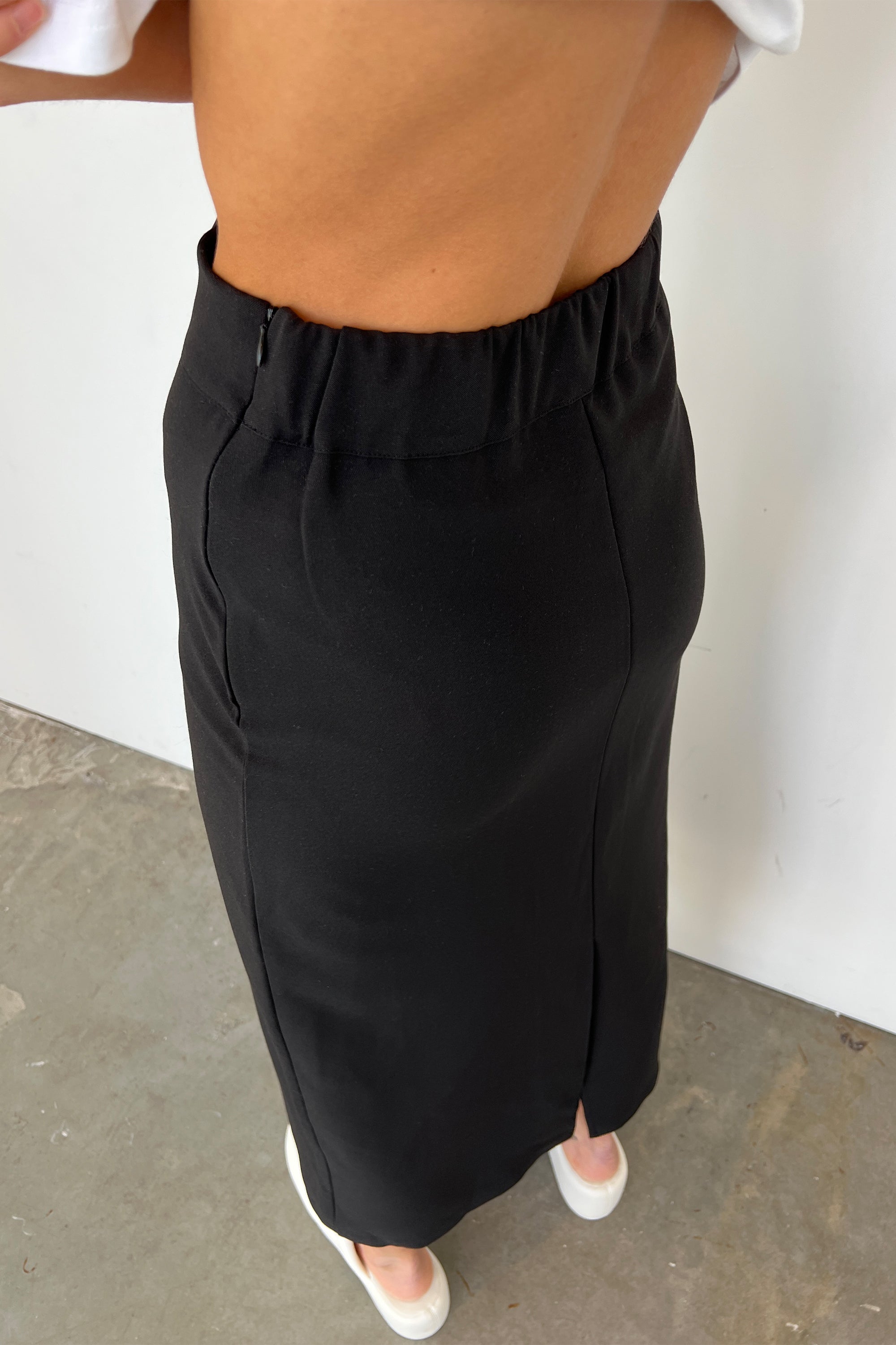 MIDI SKIRT WITH FRONT PLEAT Free Shipping Fake