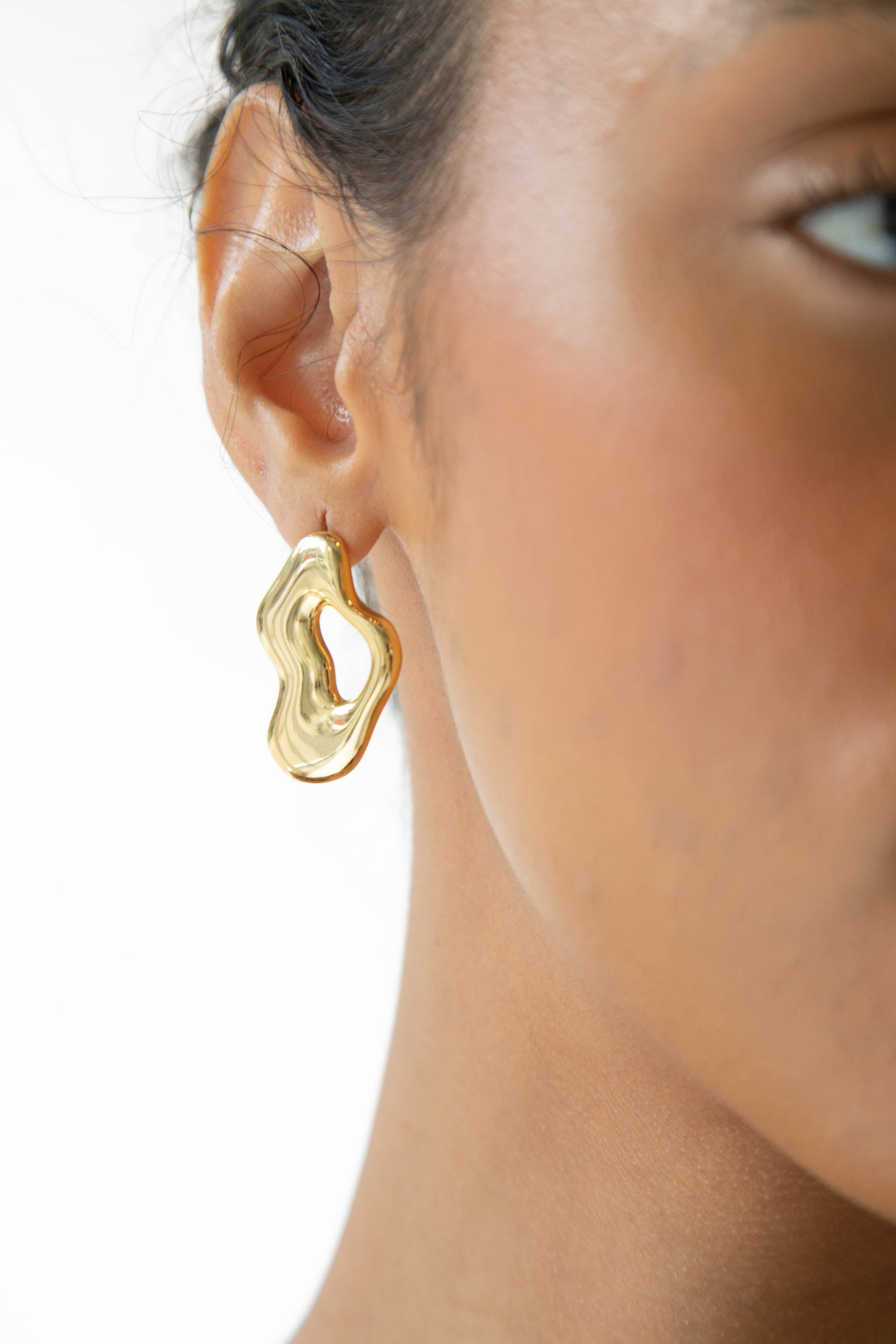 ABSTRACT LIQUID EARRING With Credit Card Cheap Online