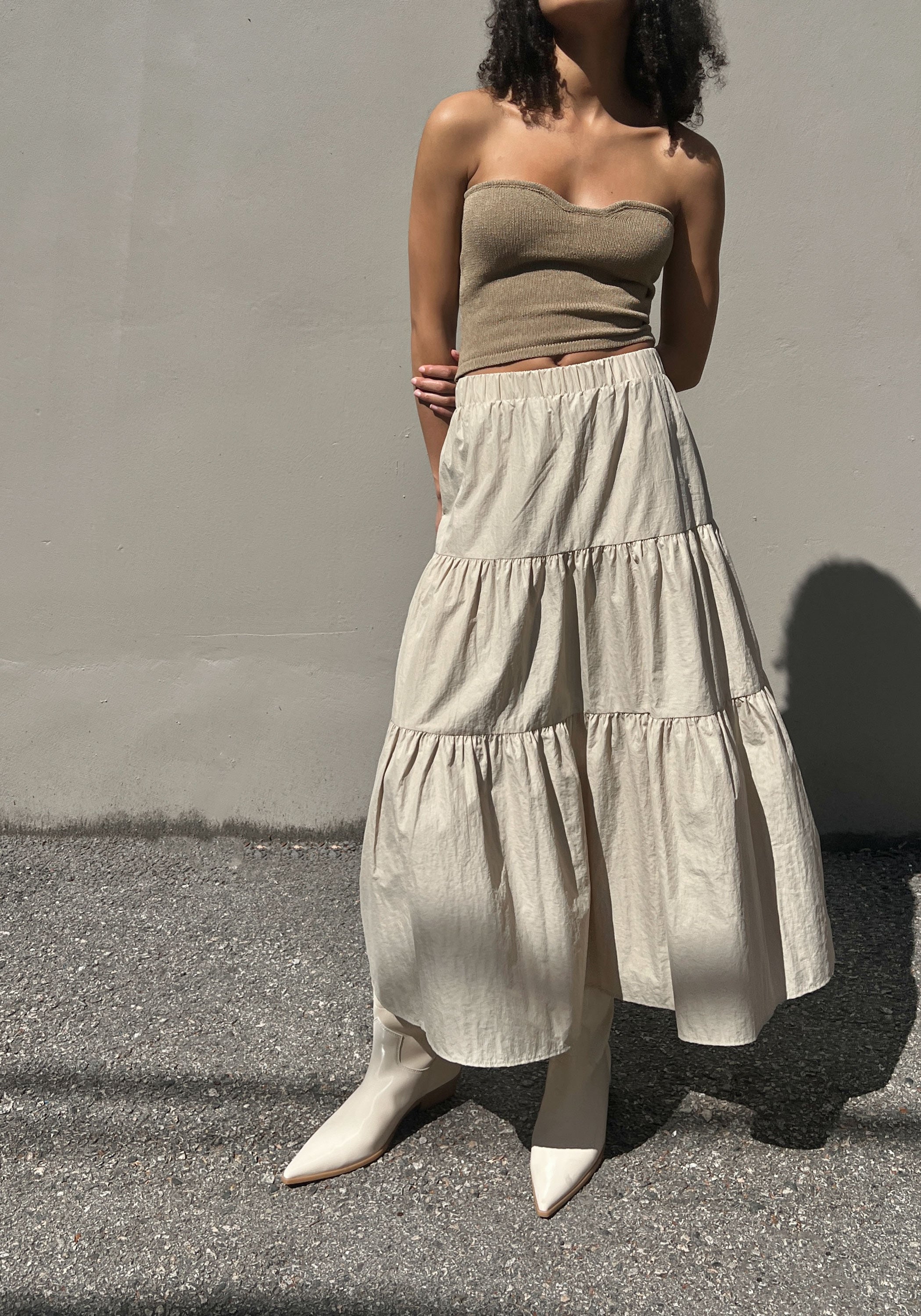 THREE TIER MAXI SKIRT Online Shop From China