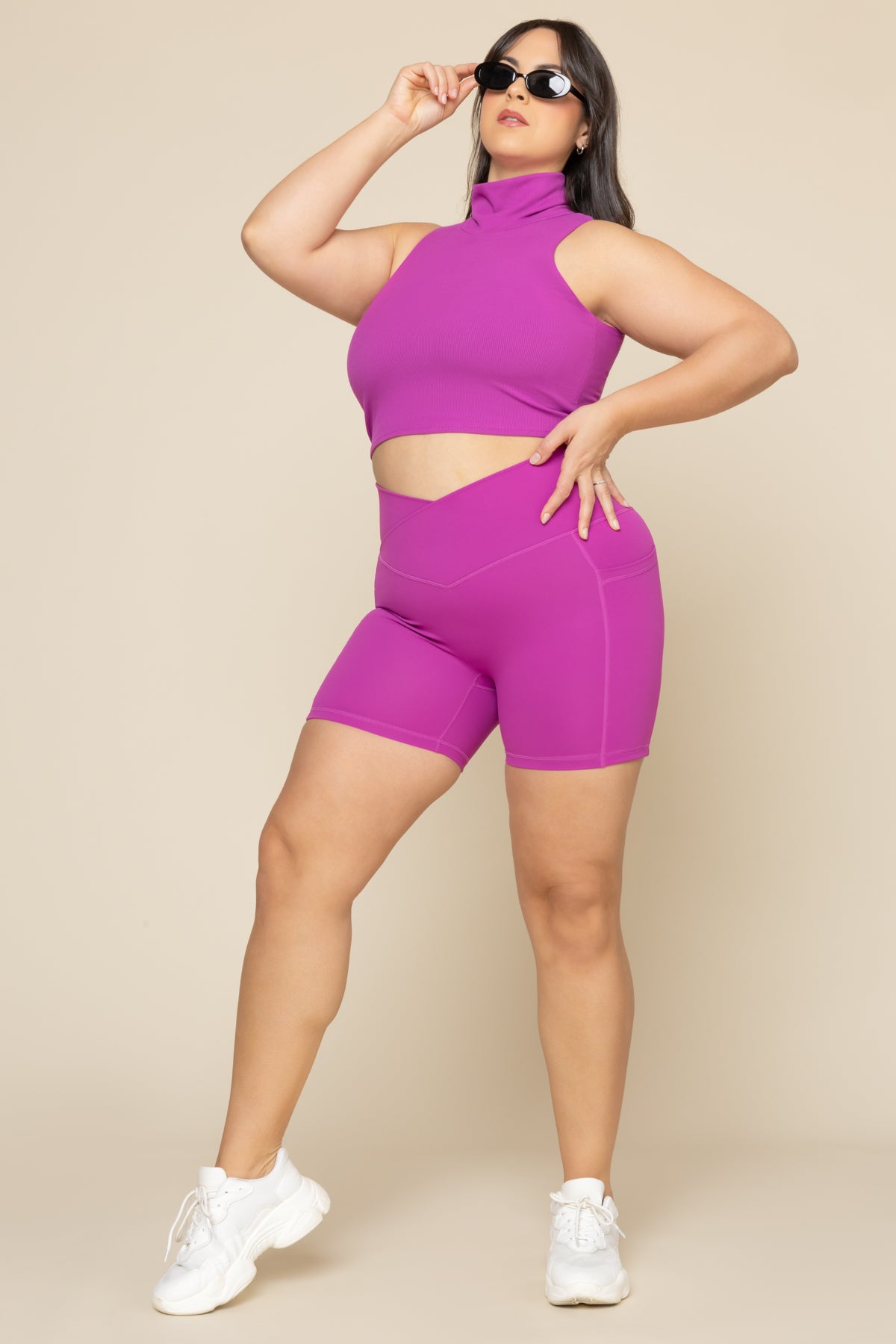 Crisscross Hourglass  Midi Shorts - Royal Orchid Cheap Footlocker Finishline