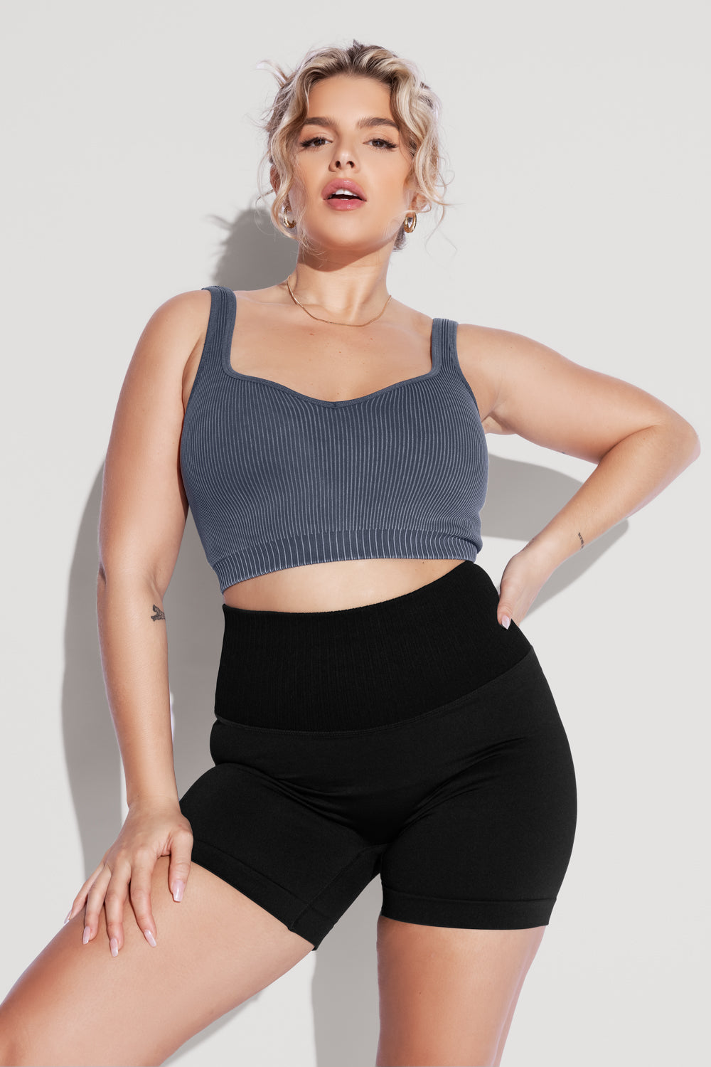 Be My Sweetheart Seamless Crop Top - Vintage Indigo How Much For Sale