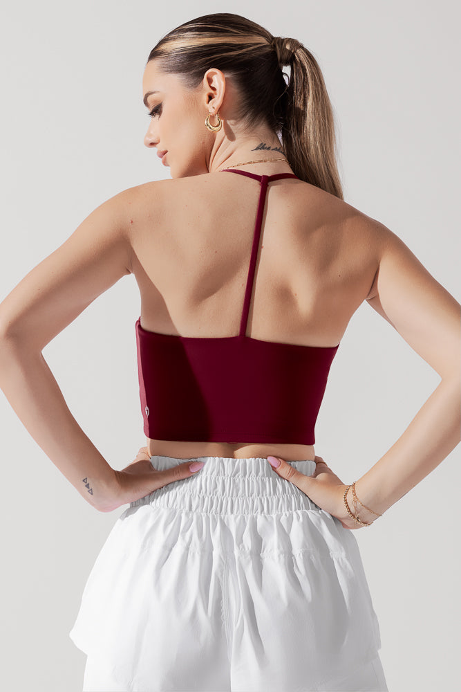 Flexy Crop Top - Crimson Cheap Wholesale