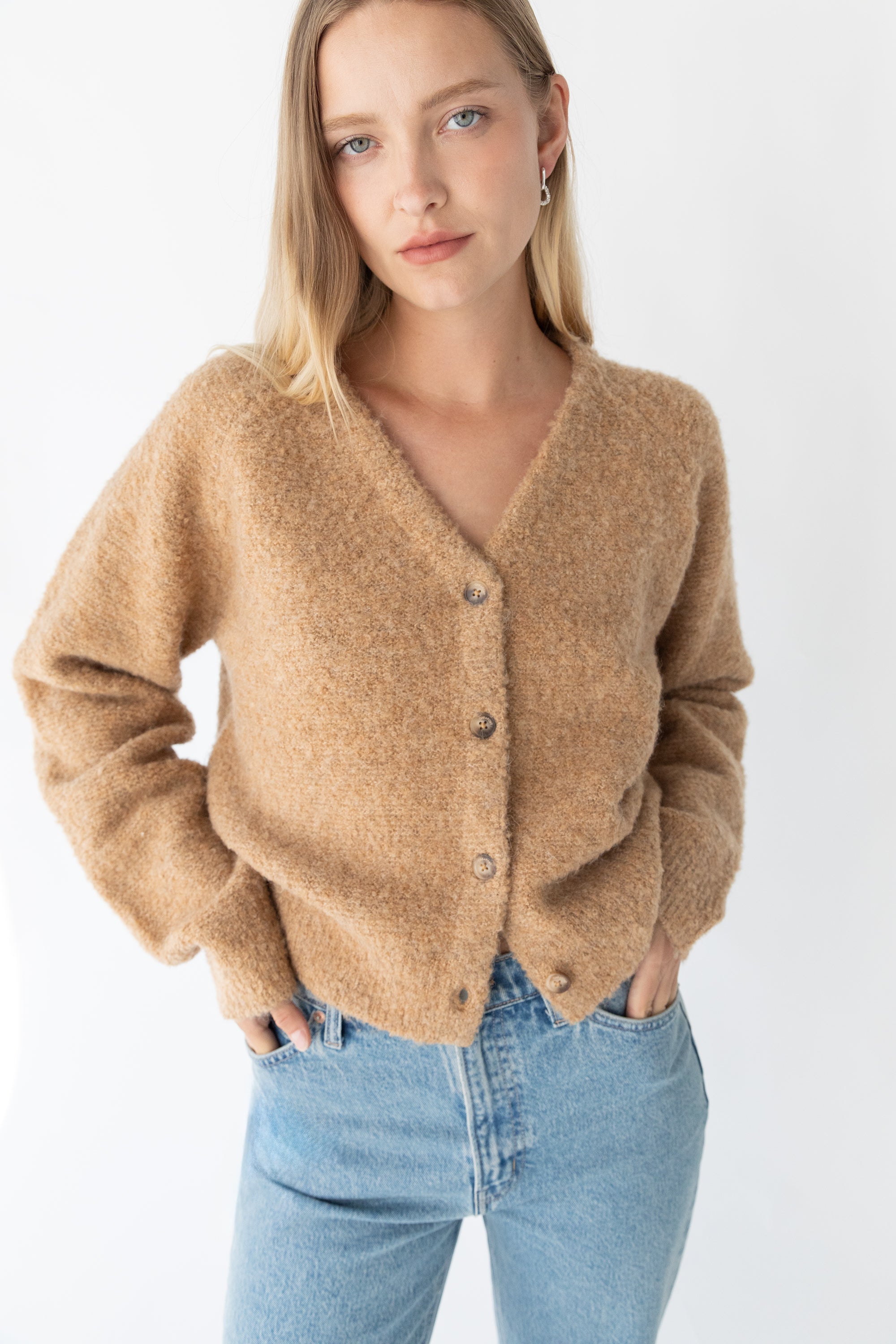 BOUCLE KNIT BUTTON FRONT CARDIGAN Buy Cheap Best Store To Get