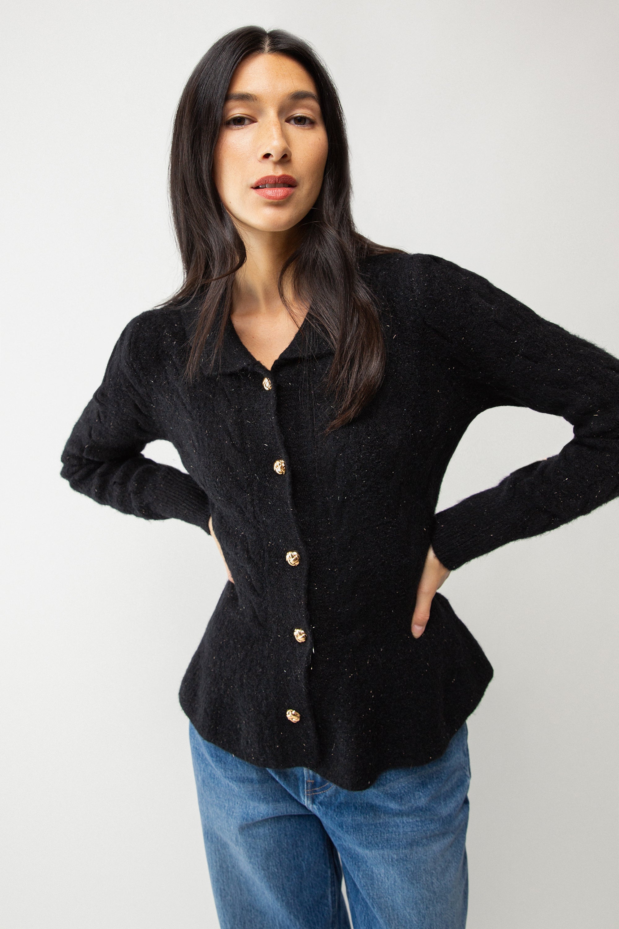 COLLARED CABLE KNIT CARDIGAN Outlet Wiki