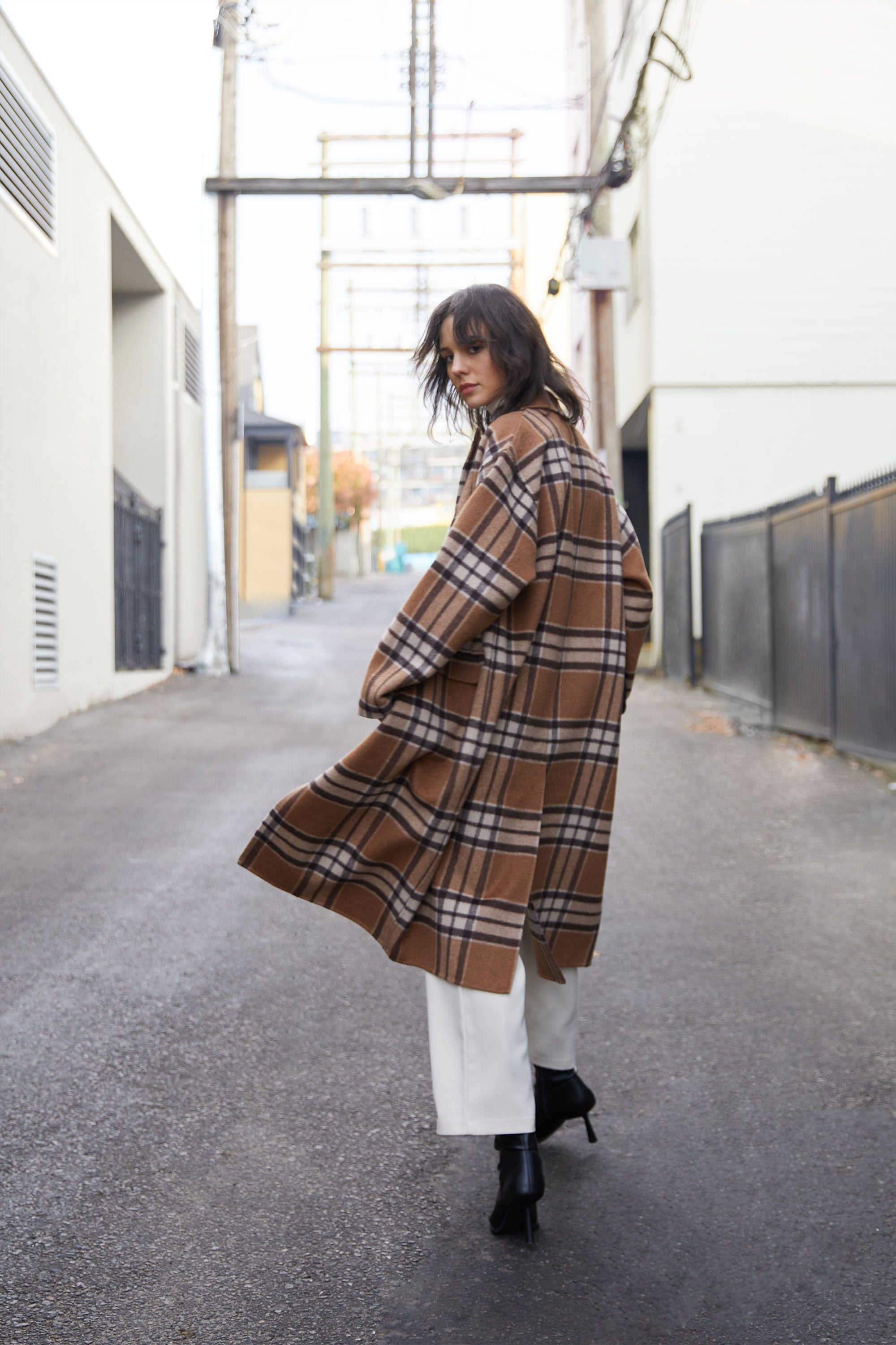 OVERSIZED PLAID WOOL BLEND COAT Cheap Best Store To Get