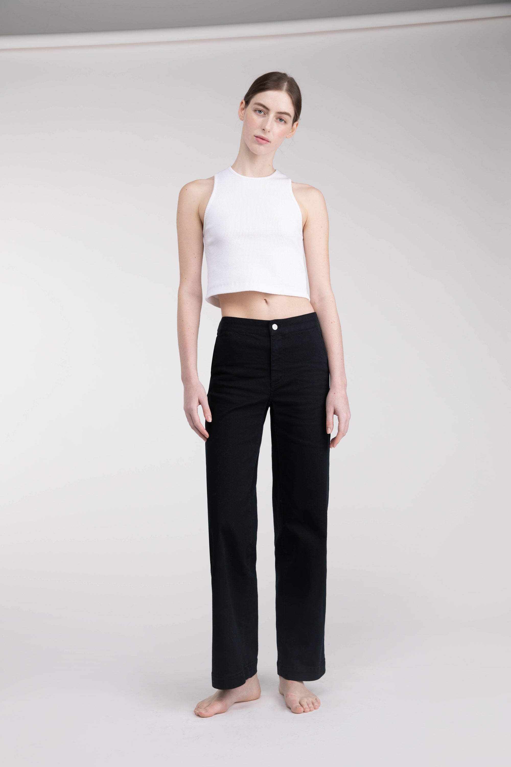 LONG LENGTH TWILL WIDE LEG PANT Supply Cheap Pice