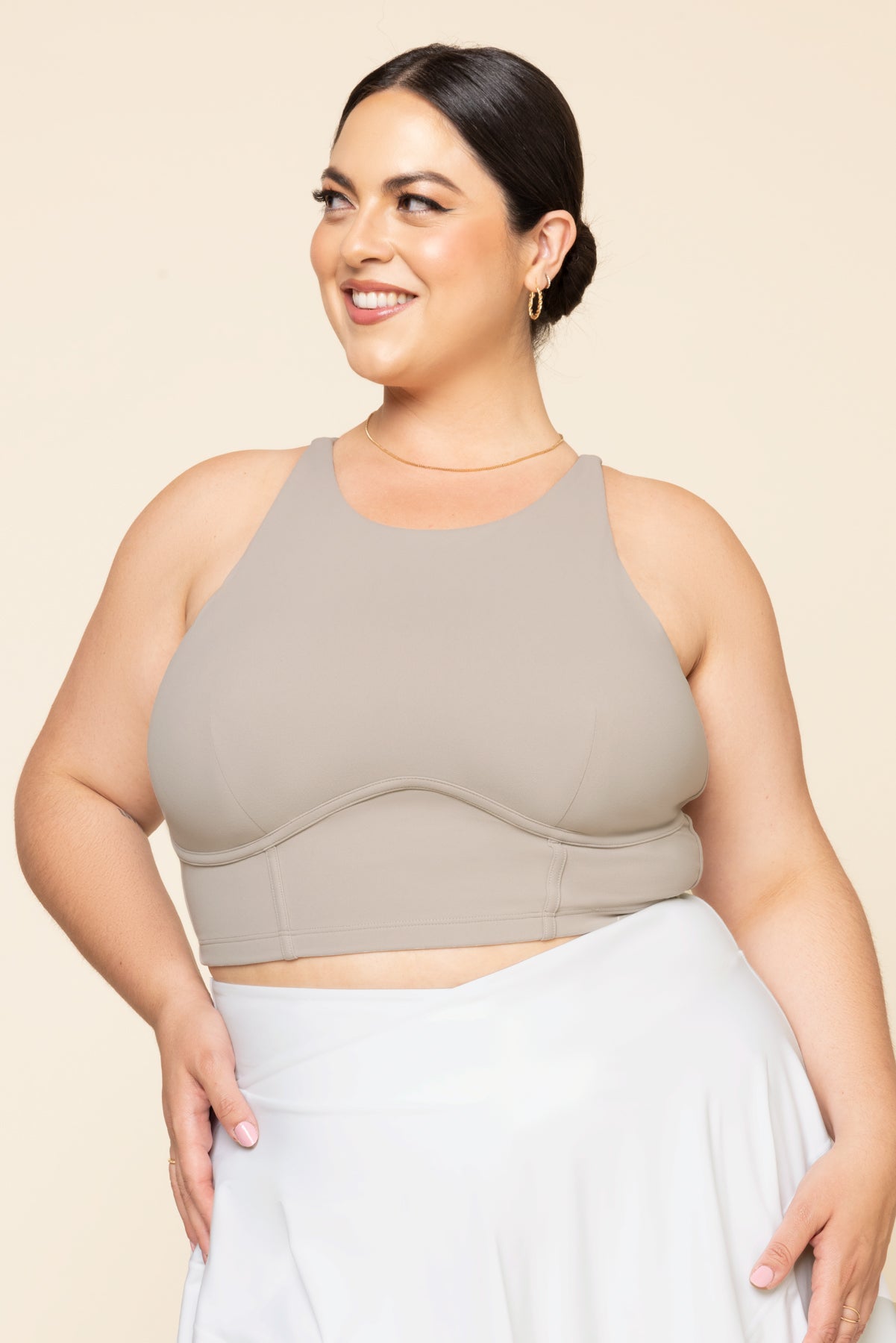 Cleo Corset Crop Bralette - Taupe Cheap Sale Tumblr