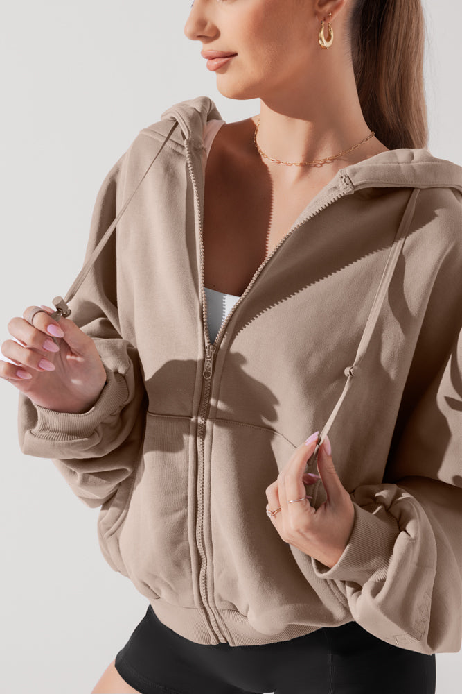 Zip Cloud Hoodie - Taupe Purchase Sale Online