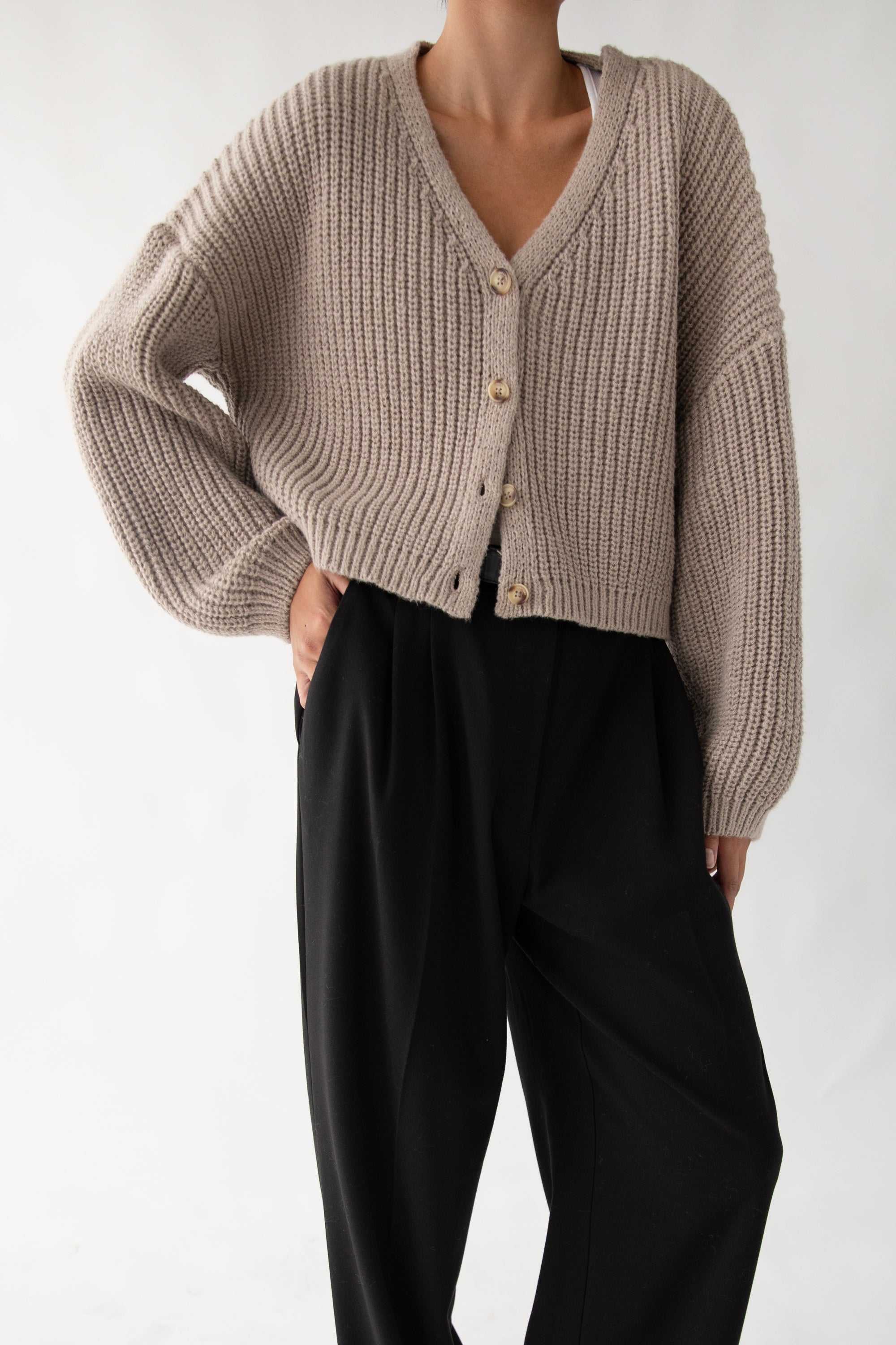 CHUNKY KNIT OVERSIZED CARDIGAN Pices Cheap Online