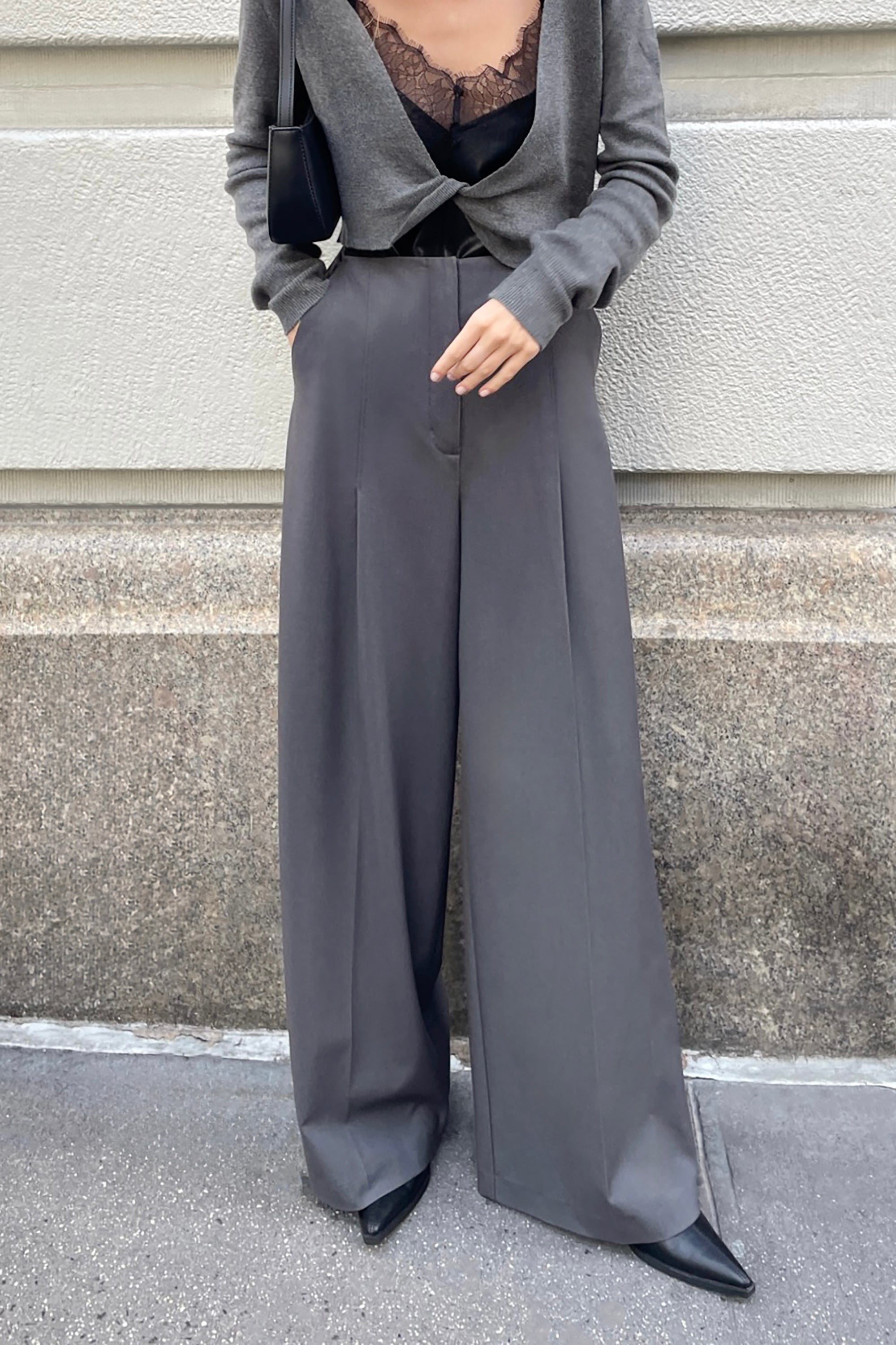 SUPER HIGH-RISE WIDE LEG SUITING PANT Discount Low Shipping Fee