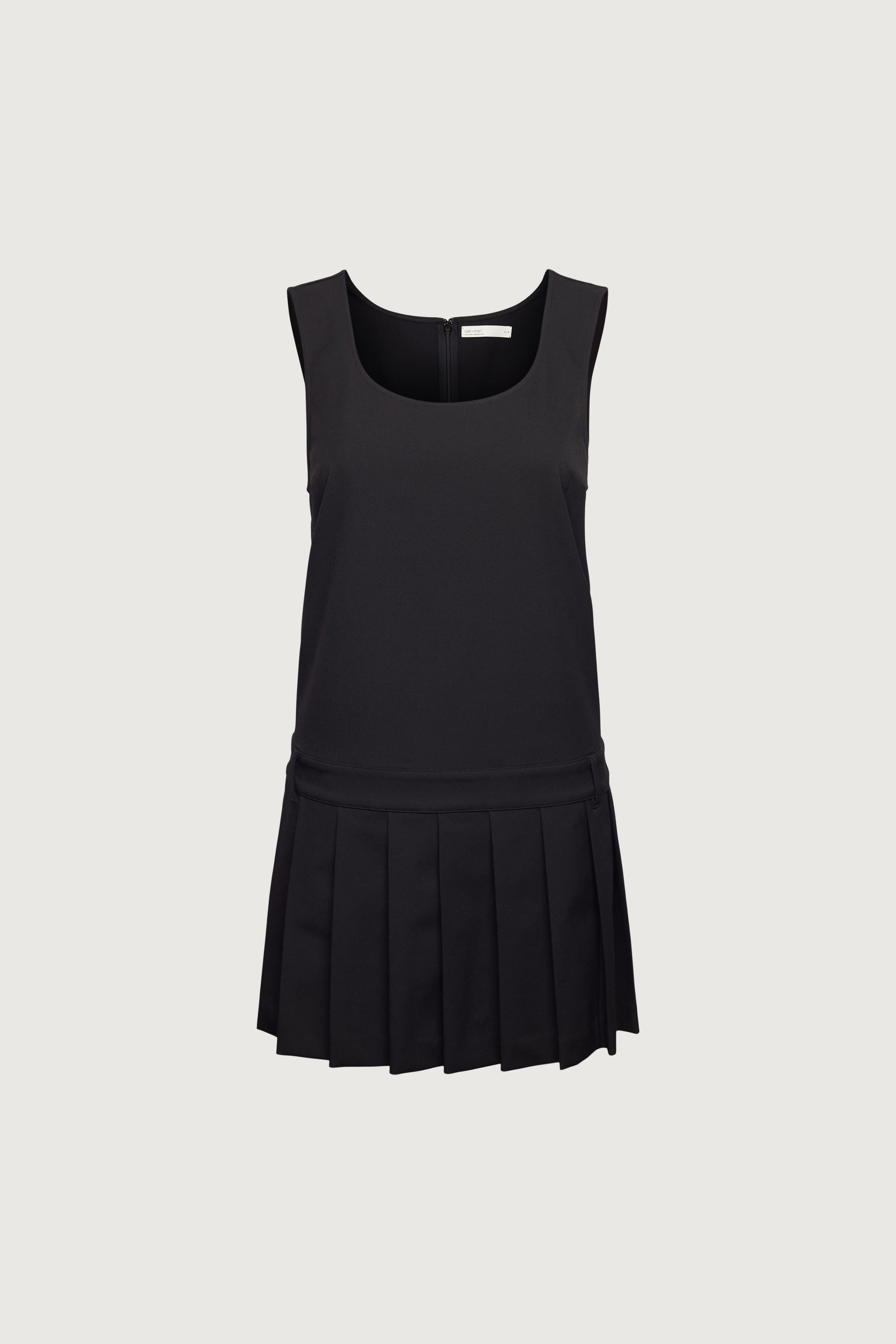 PLEATED SCOOP NECK MINI DRESS Discount Online Online