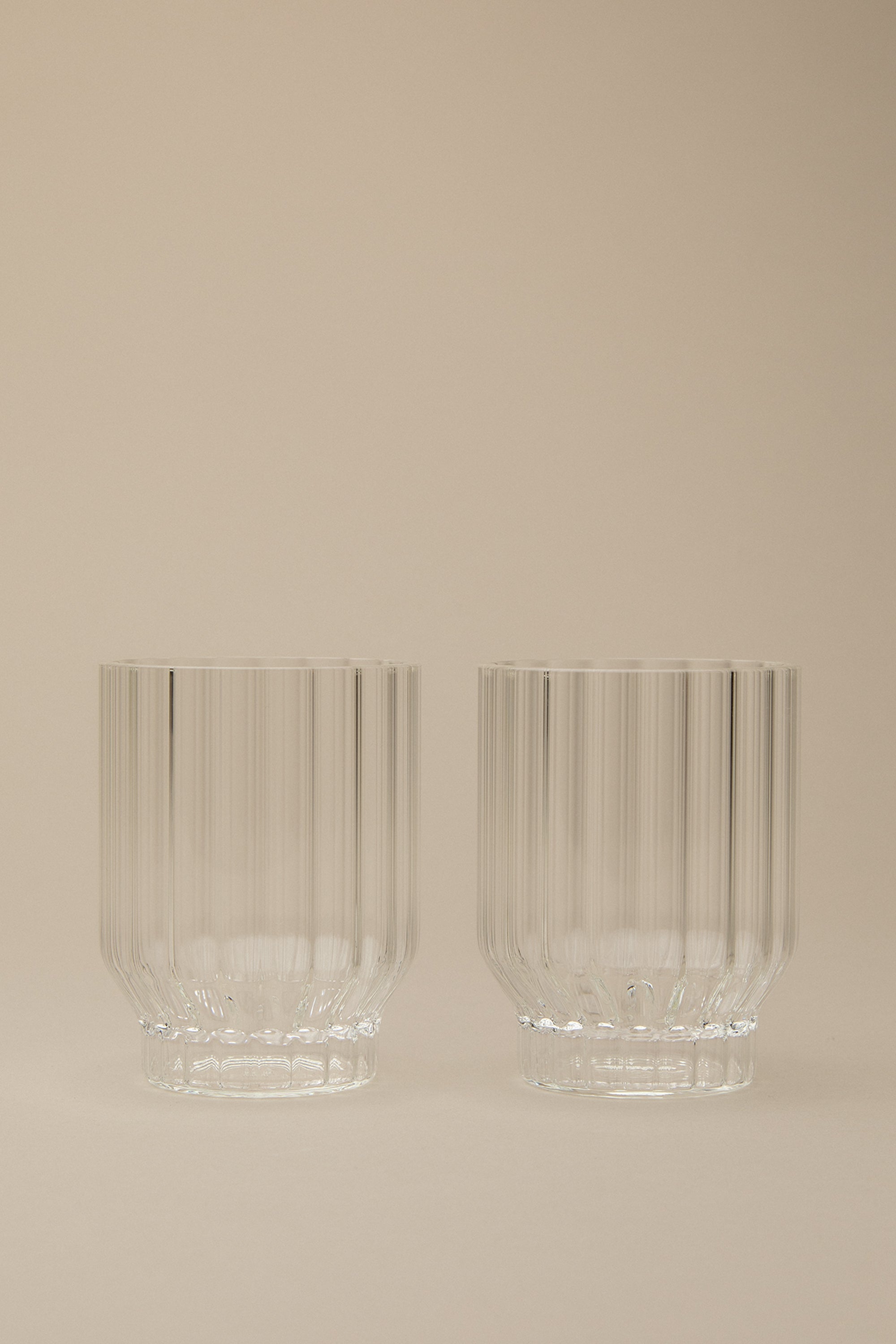 FLUTED TUMBLER GLASSES, SET OF 2 Cheap Official