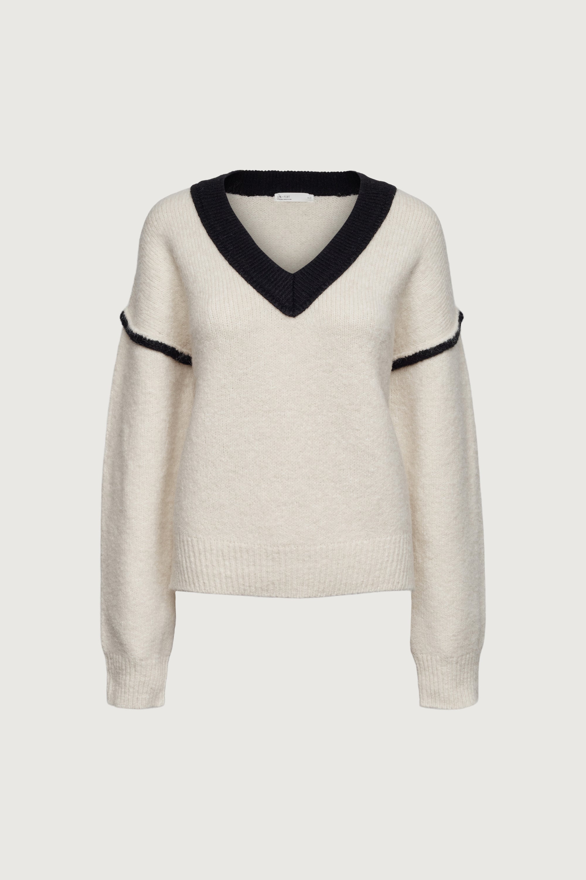 CROPPED CONTRAST V-NECK SWEATER Buy Cheap Order