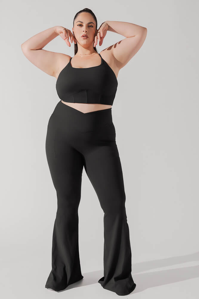 Pli¨¦ Corset Crop Bralette - Black 2025 New Sale Online