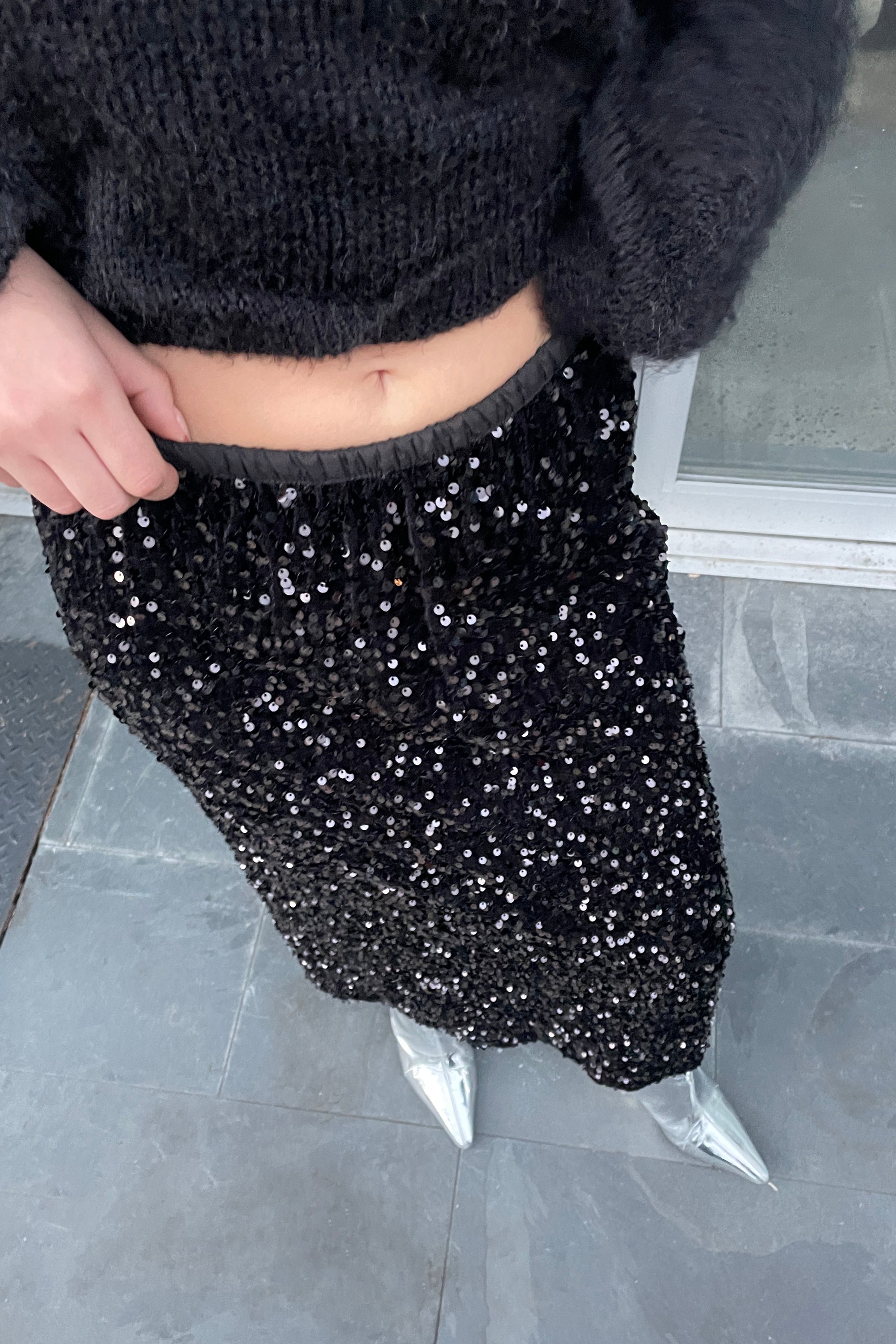 SEQUINED MIDI SKIRT Discount Authentic