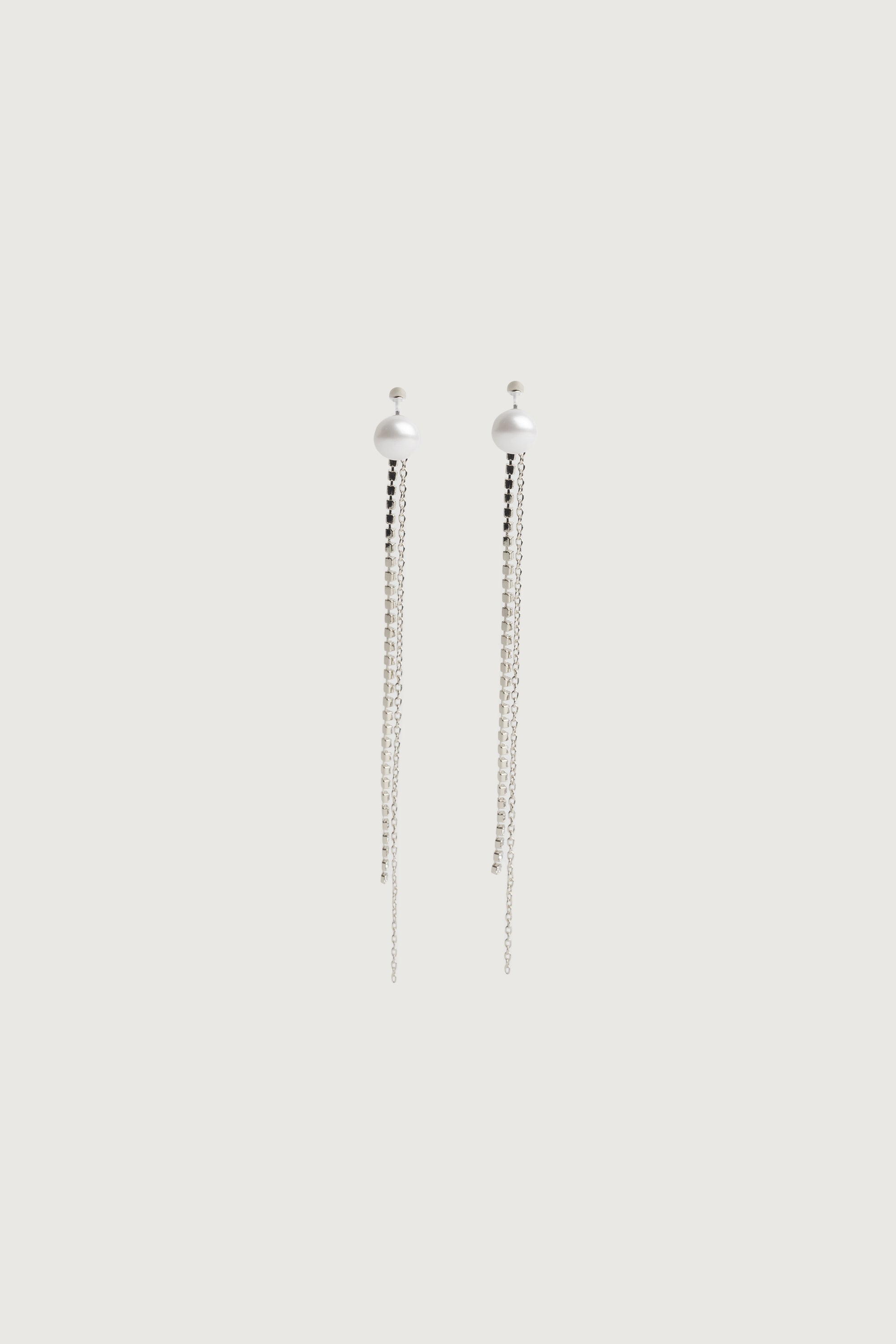 CHAIN AND ZIRCONIA DROP EARRING Clearance Buy